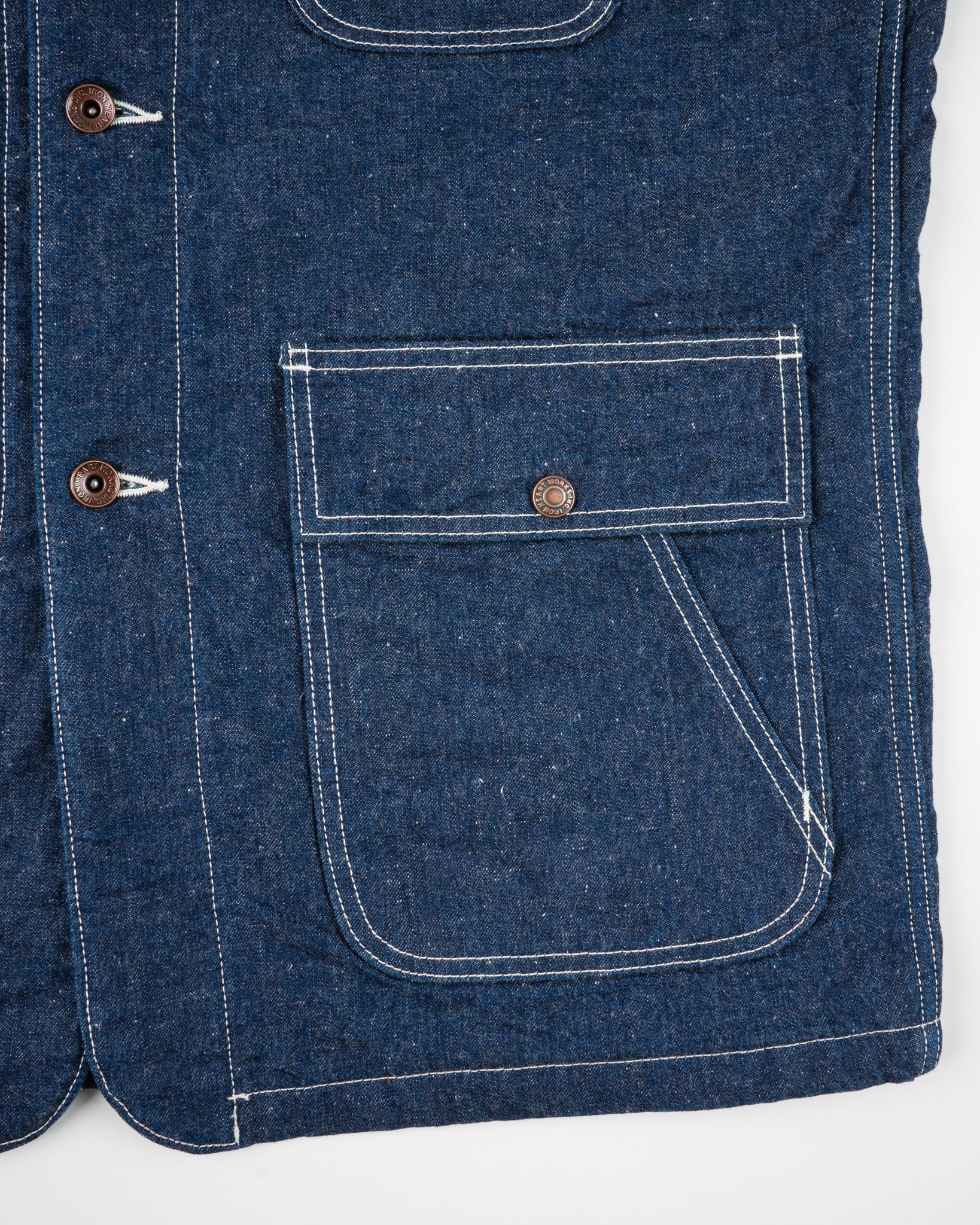 IHJ-149-IND 10oz Selvedge Denim Blanket Lined Chore Jacket Indigo - 5