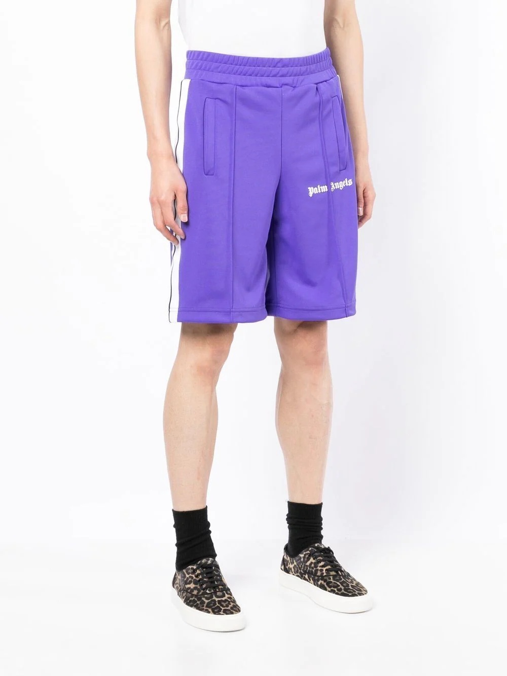 logo-print track shorts - 3