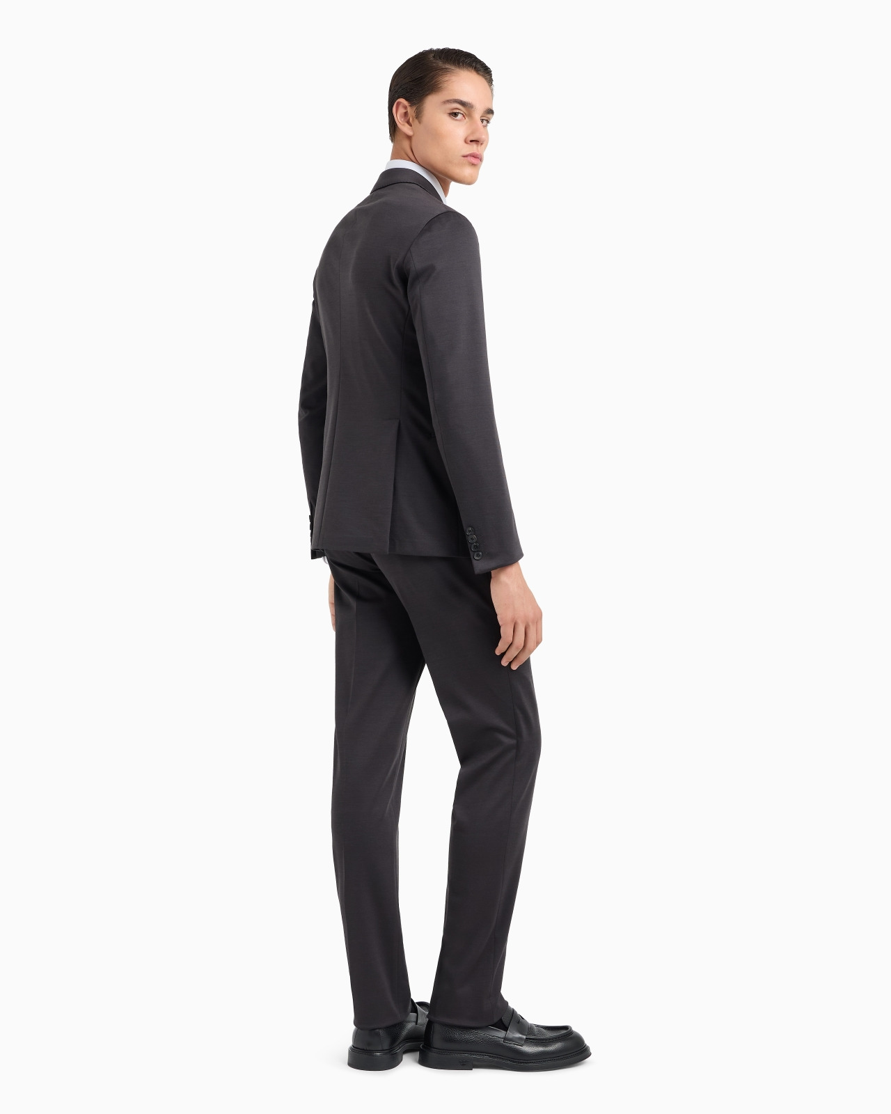 Modern-fit single-breasted suit in a wool-blend stretch plain-knit jersey - 3