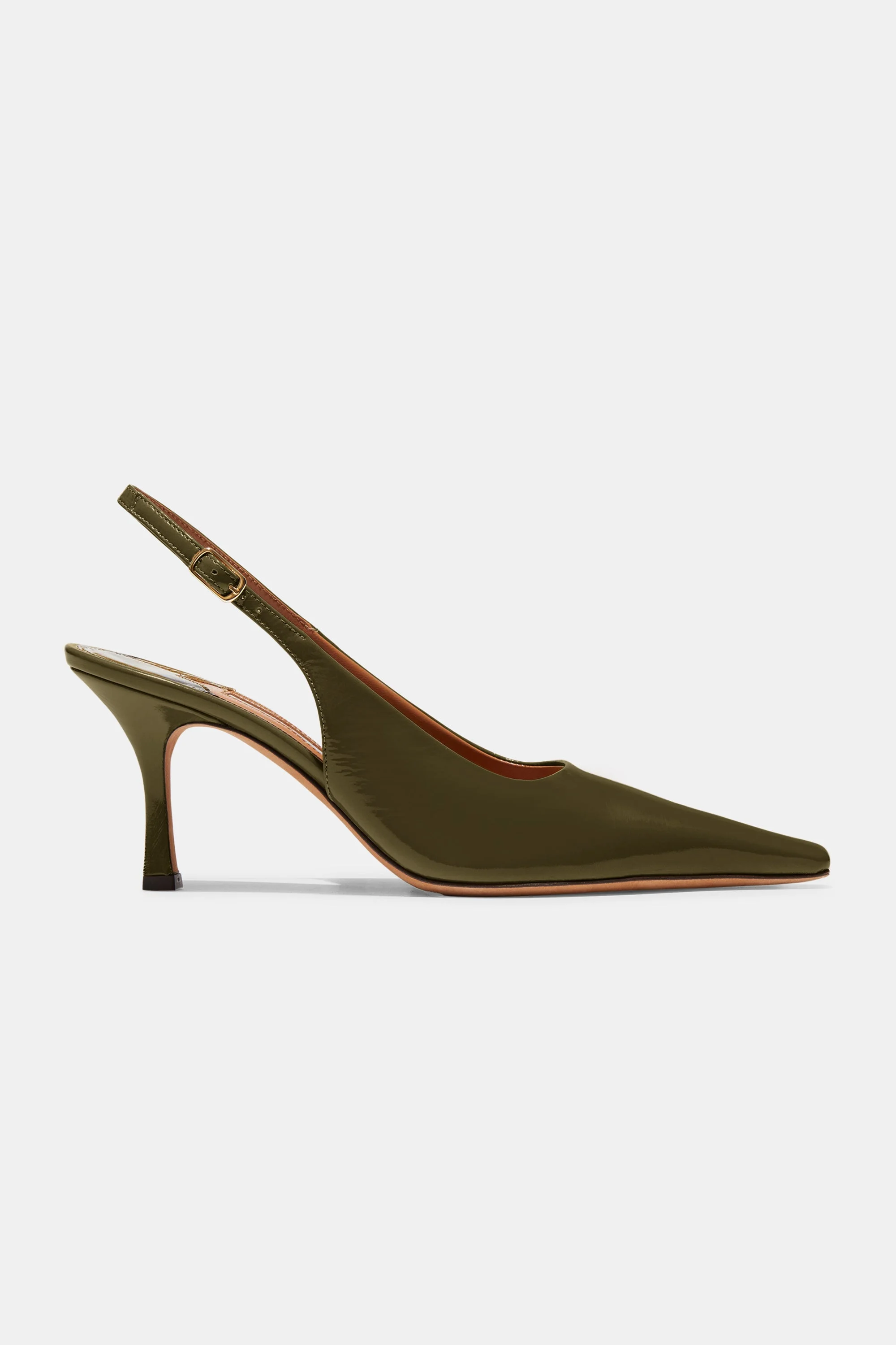 ELANA HEEL IN KHAKI PATENT - 1