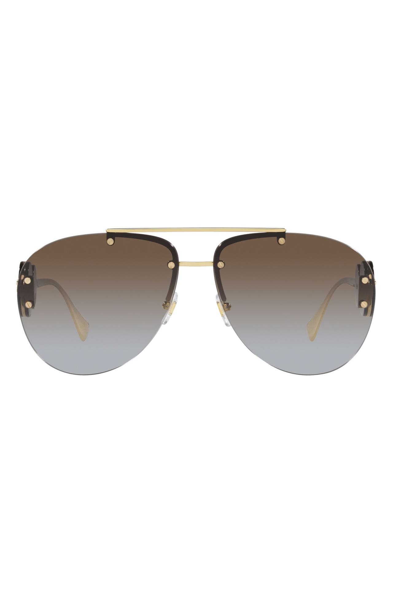 Versace 63mm Oversize Gradient Aviator Sunglasses in Gold at Nordstrom - 1