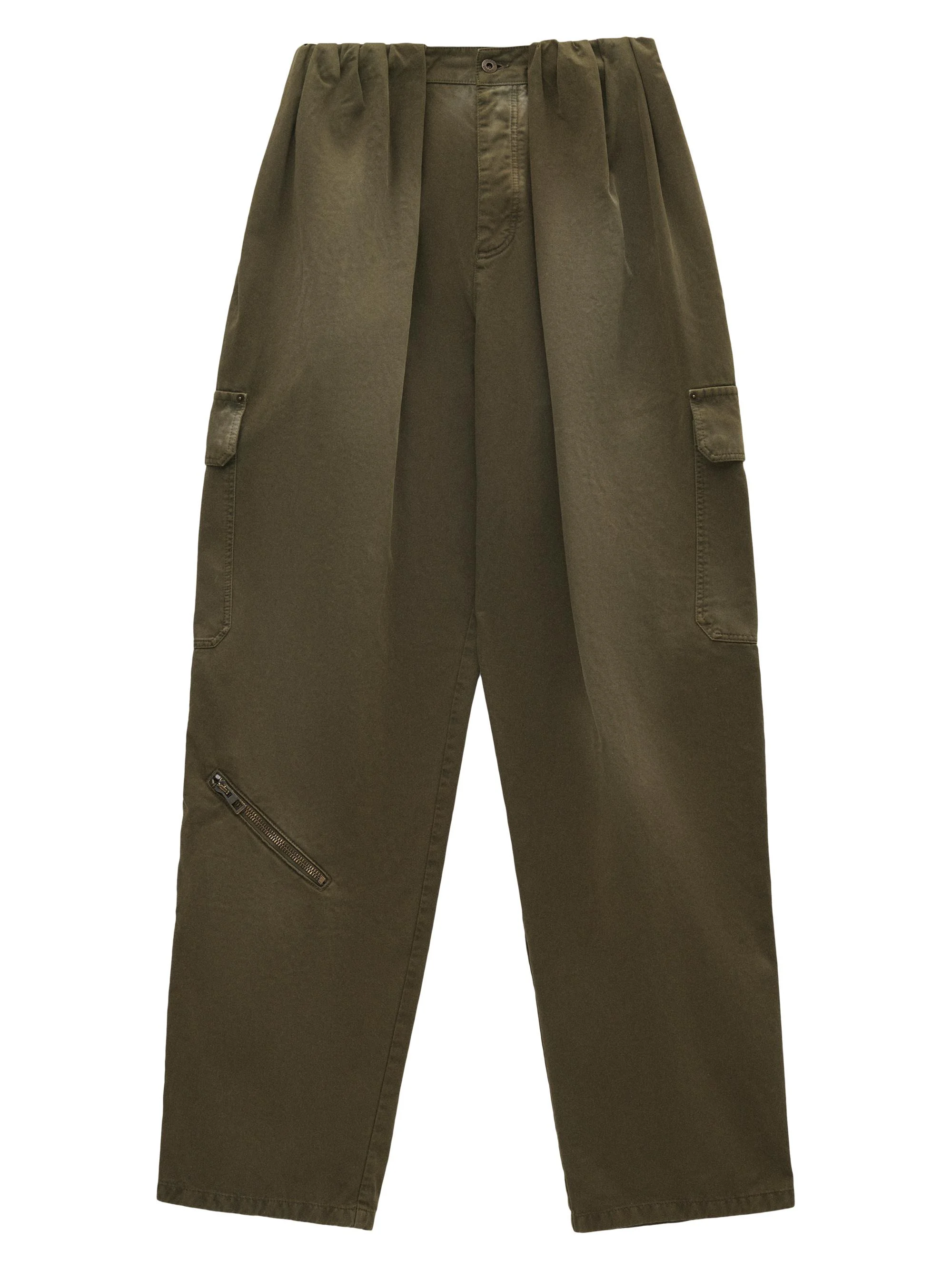 Men's Balloon Cargo Trousers - Khaki Green - 1