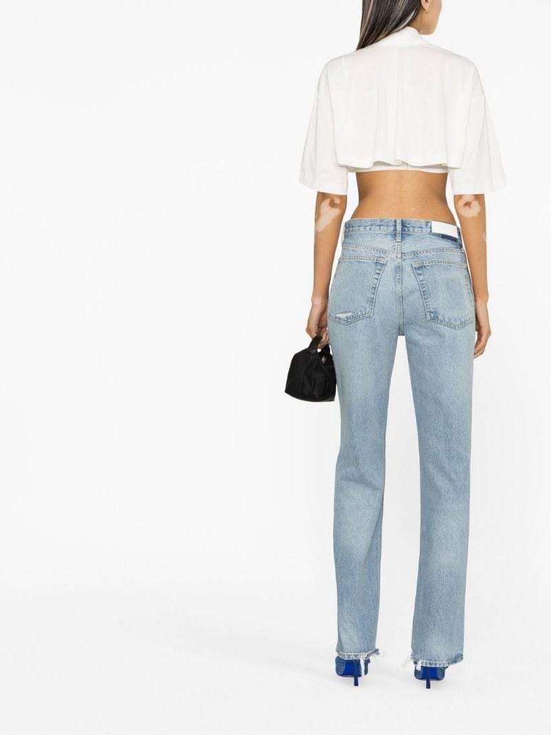 mid-rise straight-leg jeans - 7
