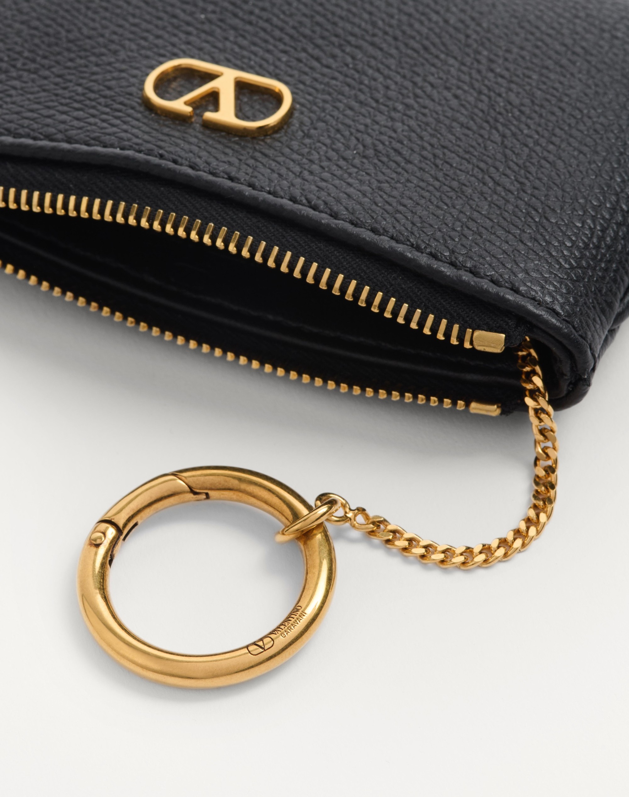 VLOGO SIGNATURE GRAINY CALFSKIN KEY RING - 5