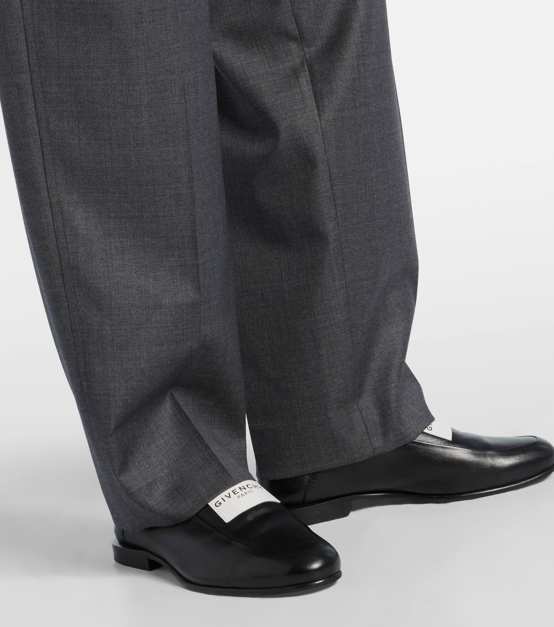 Low-rise wool wide-leg pants - 5