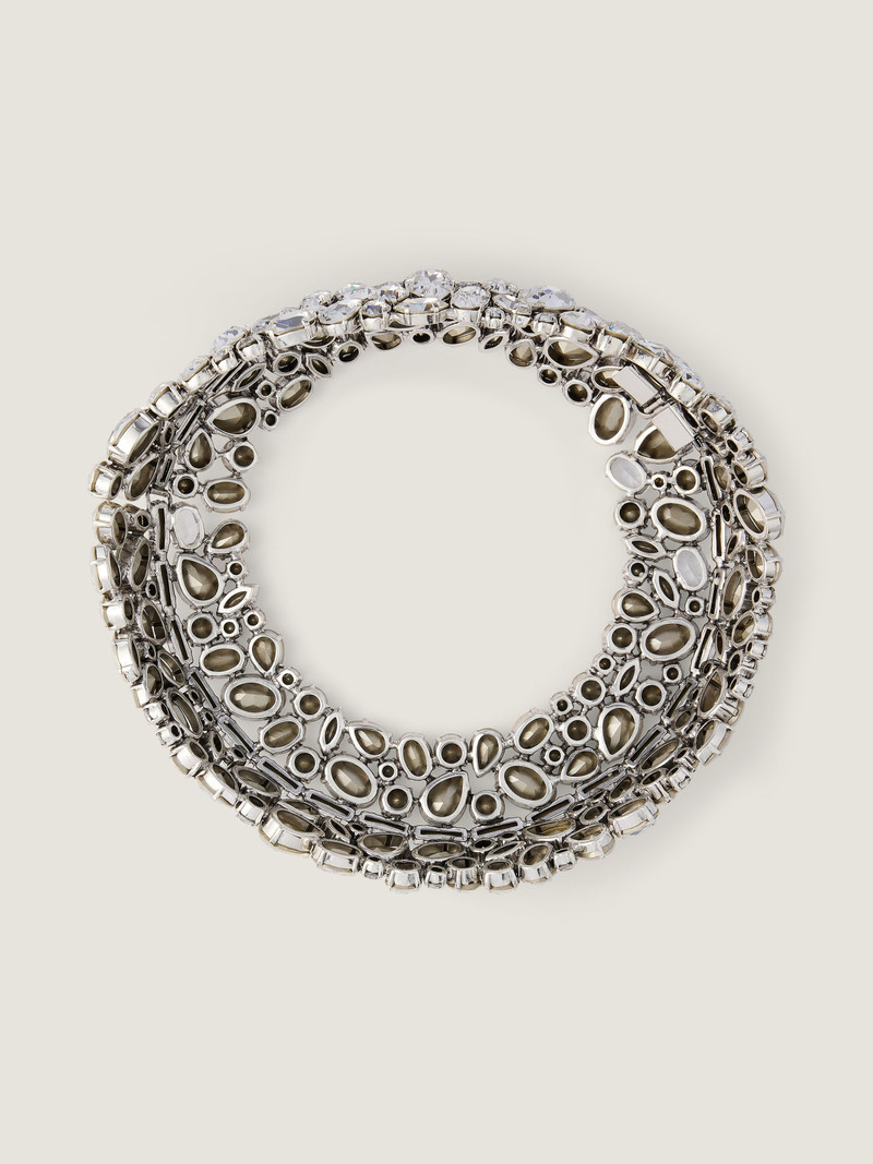BOLD CRYSTALS TORQUE NECKLACE IN METAL AND CRYSTALS 3