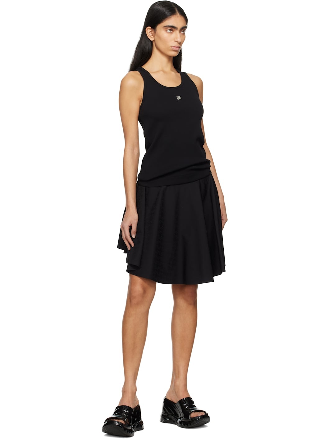 Black Jacquard Miniskirt - 4