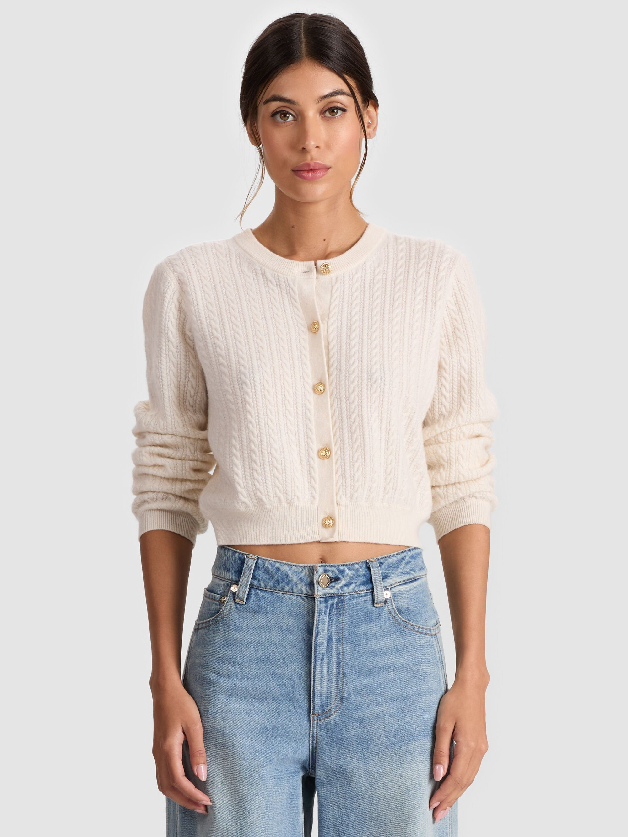 DOLLIE CASHMERE CABLEKNIT CARDIGAN - 2