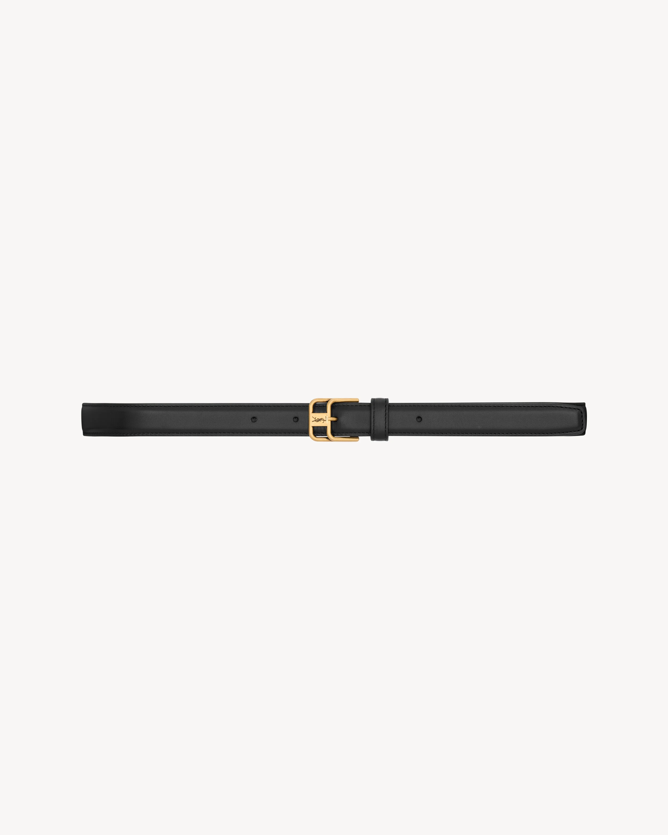 CASSANDRE DOUBLE-BUCKLE THIN BELT IN SMOOTH LEATHER - 1