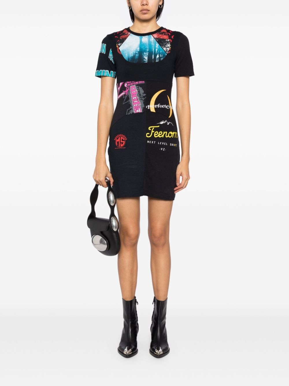 graphic mini dress - 2