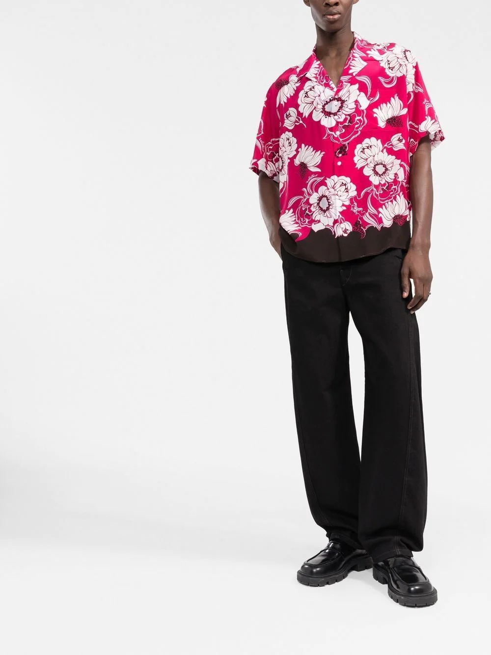 floral-print short-sleeved shirt - 2