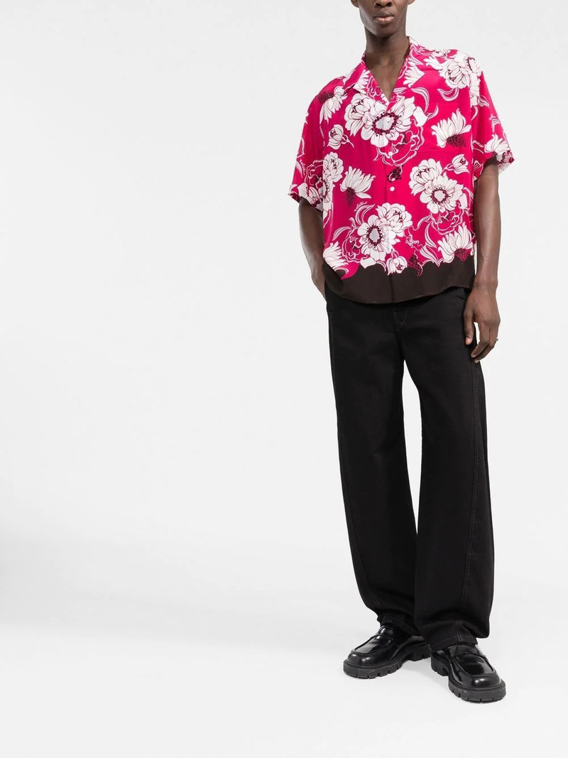 Valentino floral-print short-sleeved shirt outlook