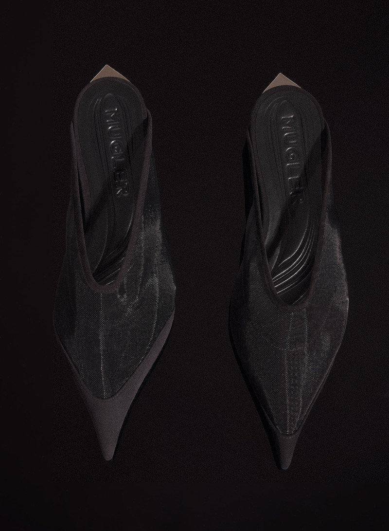 black mesh fang fang mules 4