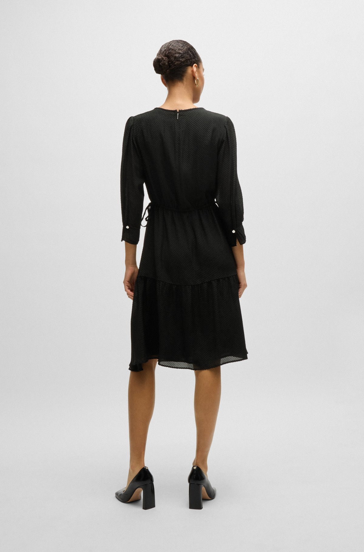 LONG-SLEEVED DRESS IN FIL-COUPÉ FABRIC - 4