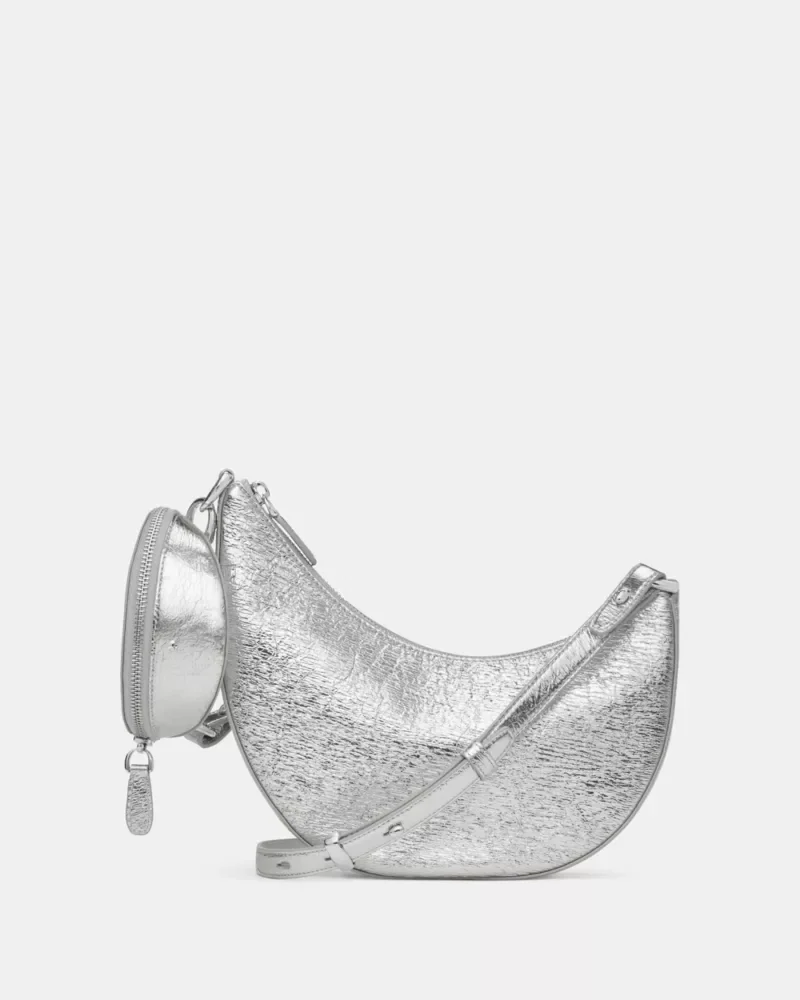 Duo Crinkle Metallic Leather Crossbody Bag - 1