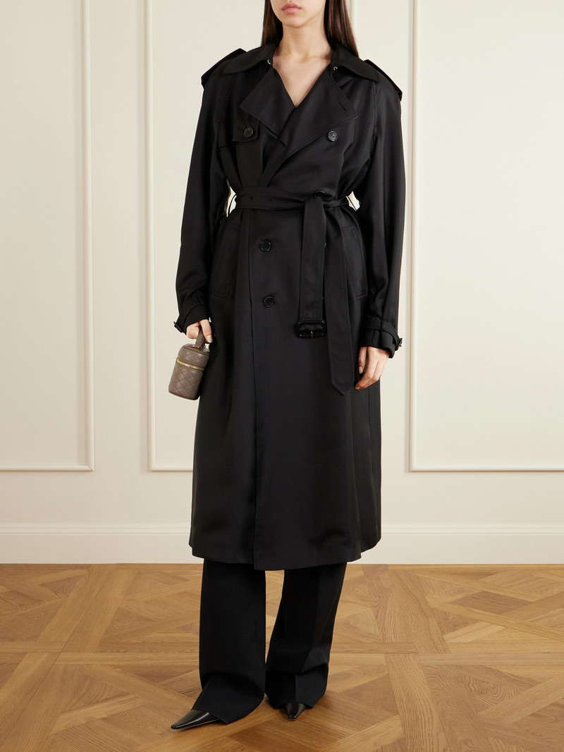 SAINT LAURENT Double-breasted Belted Silk-twill Trench Coat outlook