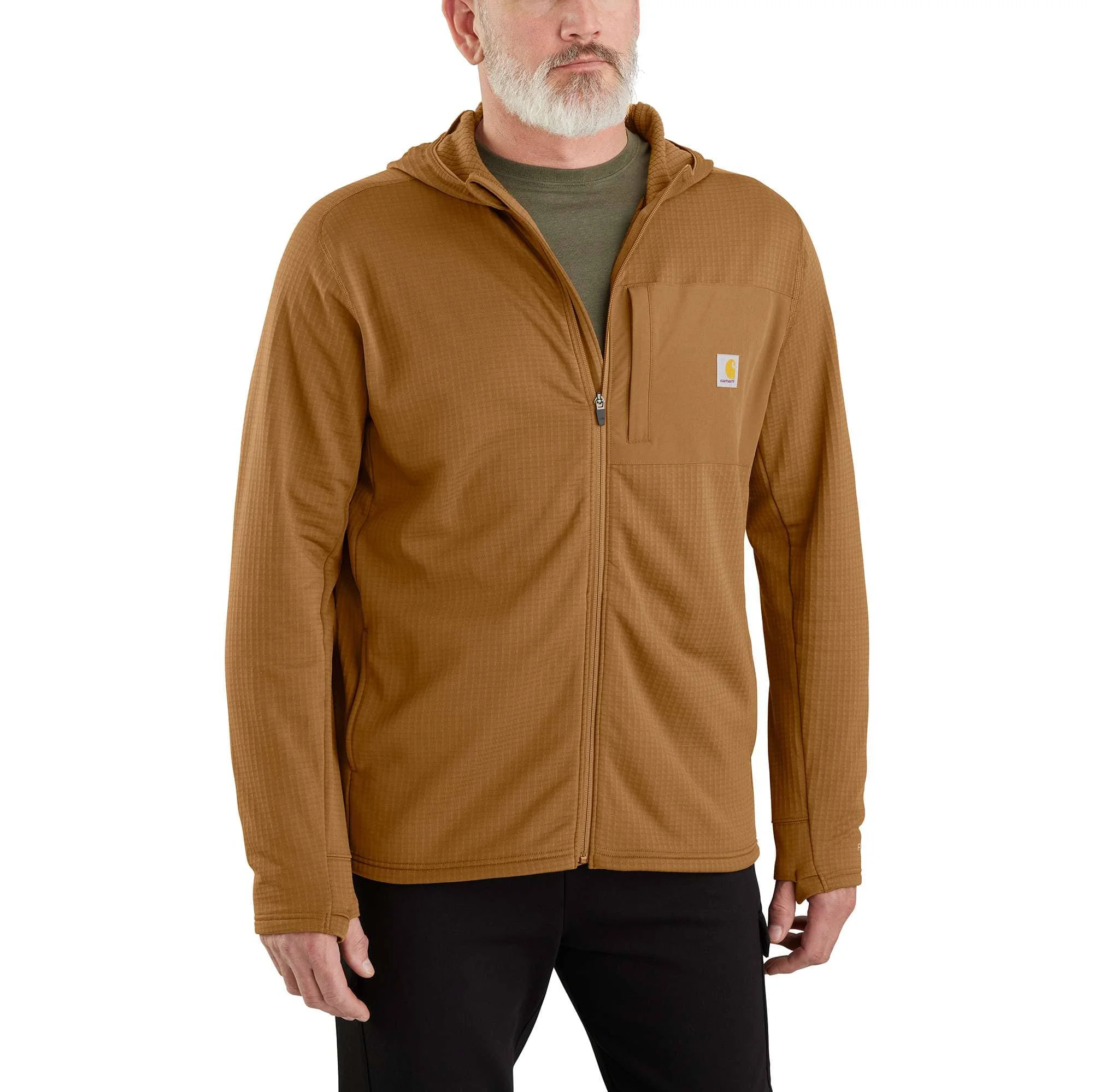 Carhartt Force® Relaxed Fit Full-Zip Long-Sleeve Hooded Fleece-Lined Shirt - 1