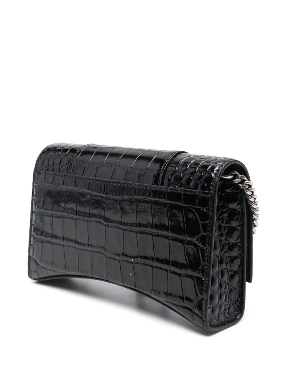 Hourglass crocodile-effect leather crossbody bag - 3