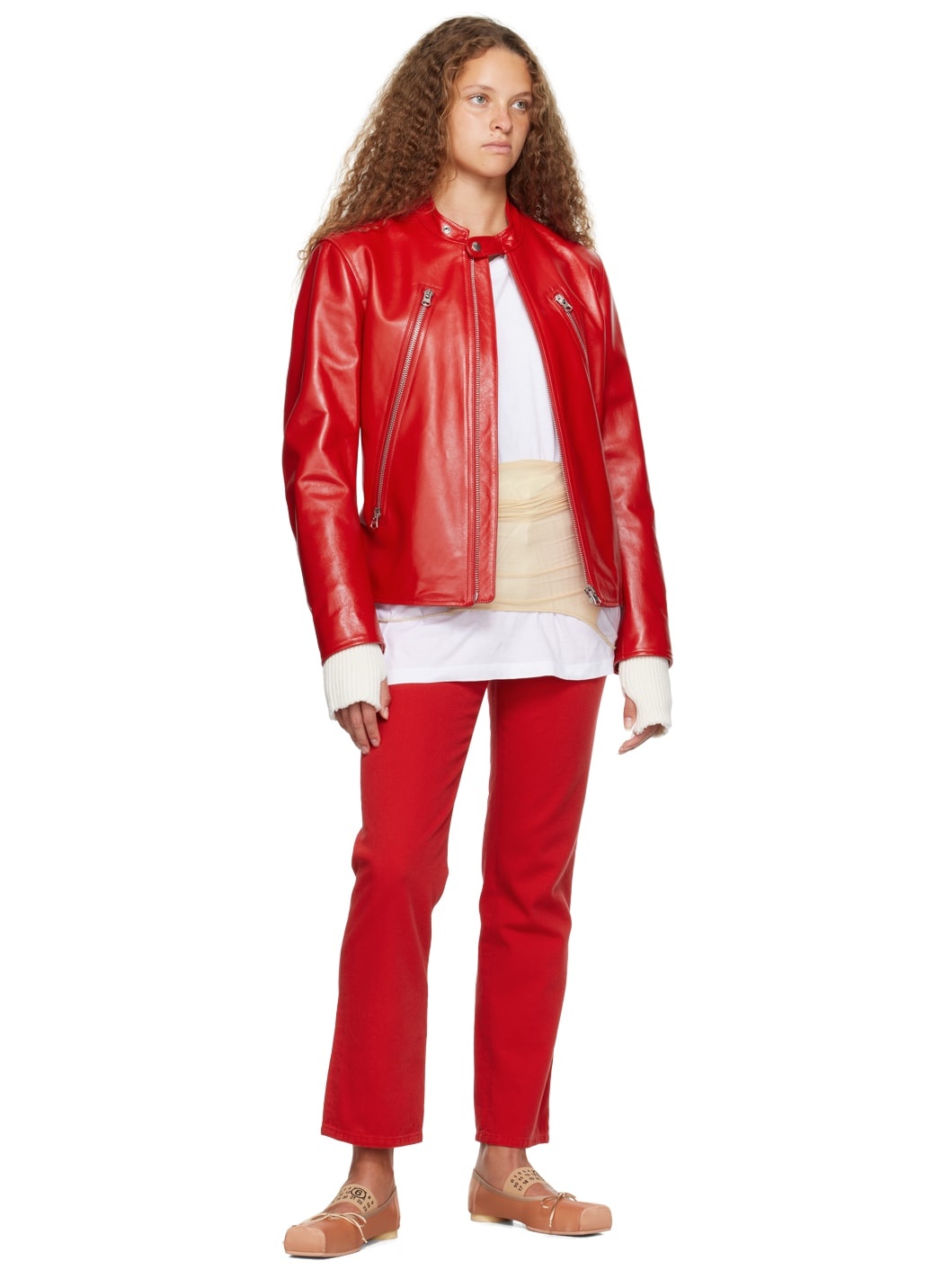 Red Four-Pocket Jeans - 4