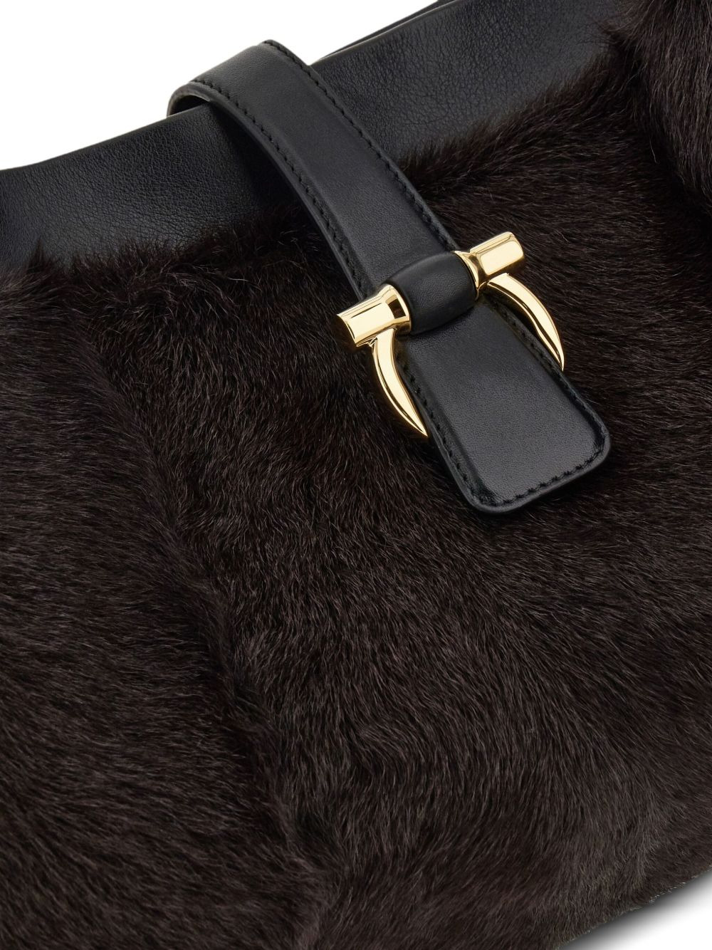 mink-effect leather tote bag - 4