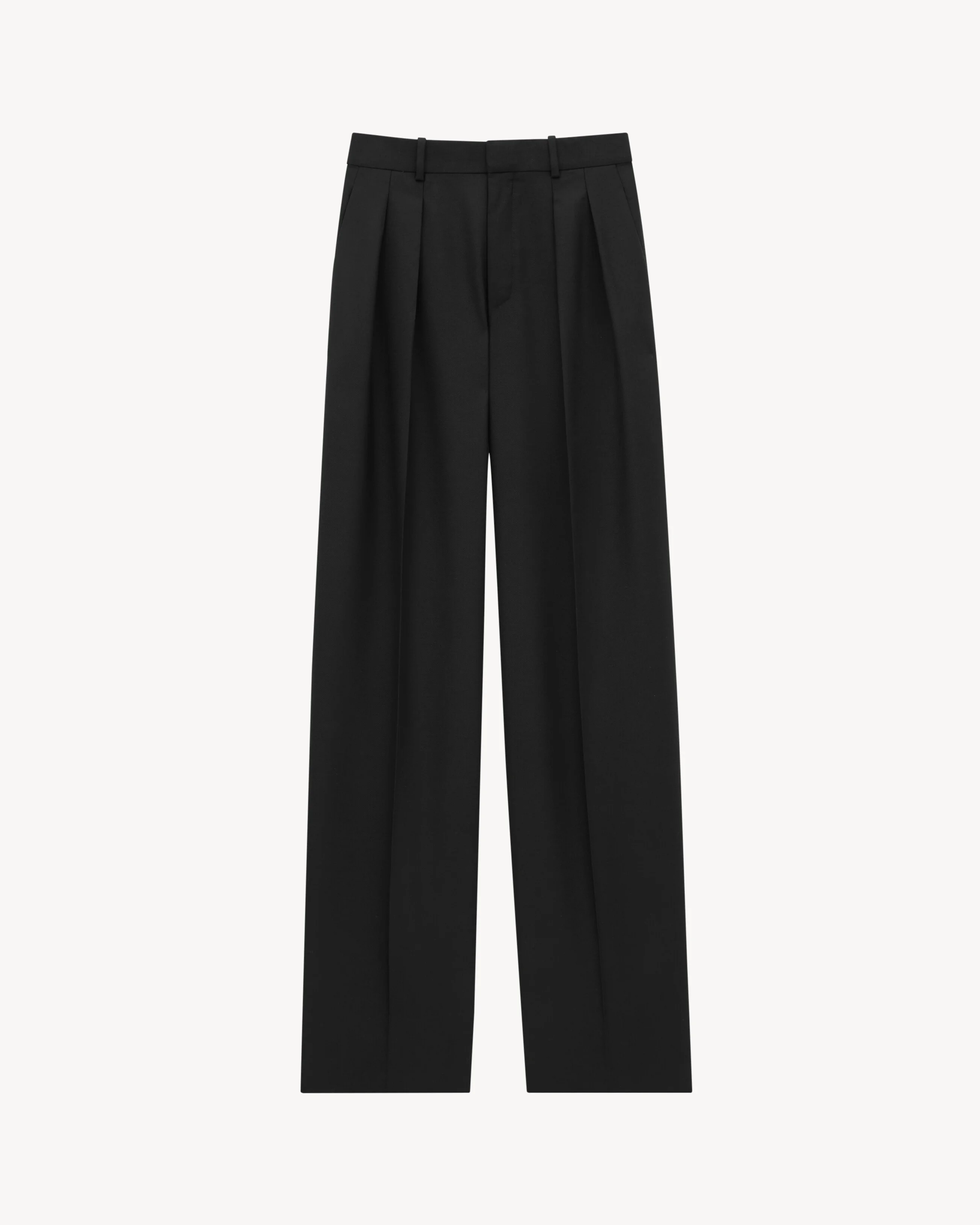 LOW-WAISTED PANTS IN WOOL CHINÉ - 1