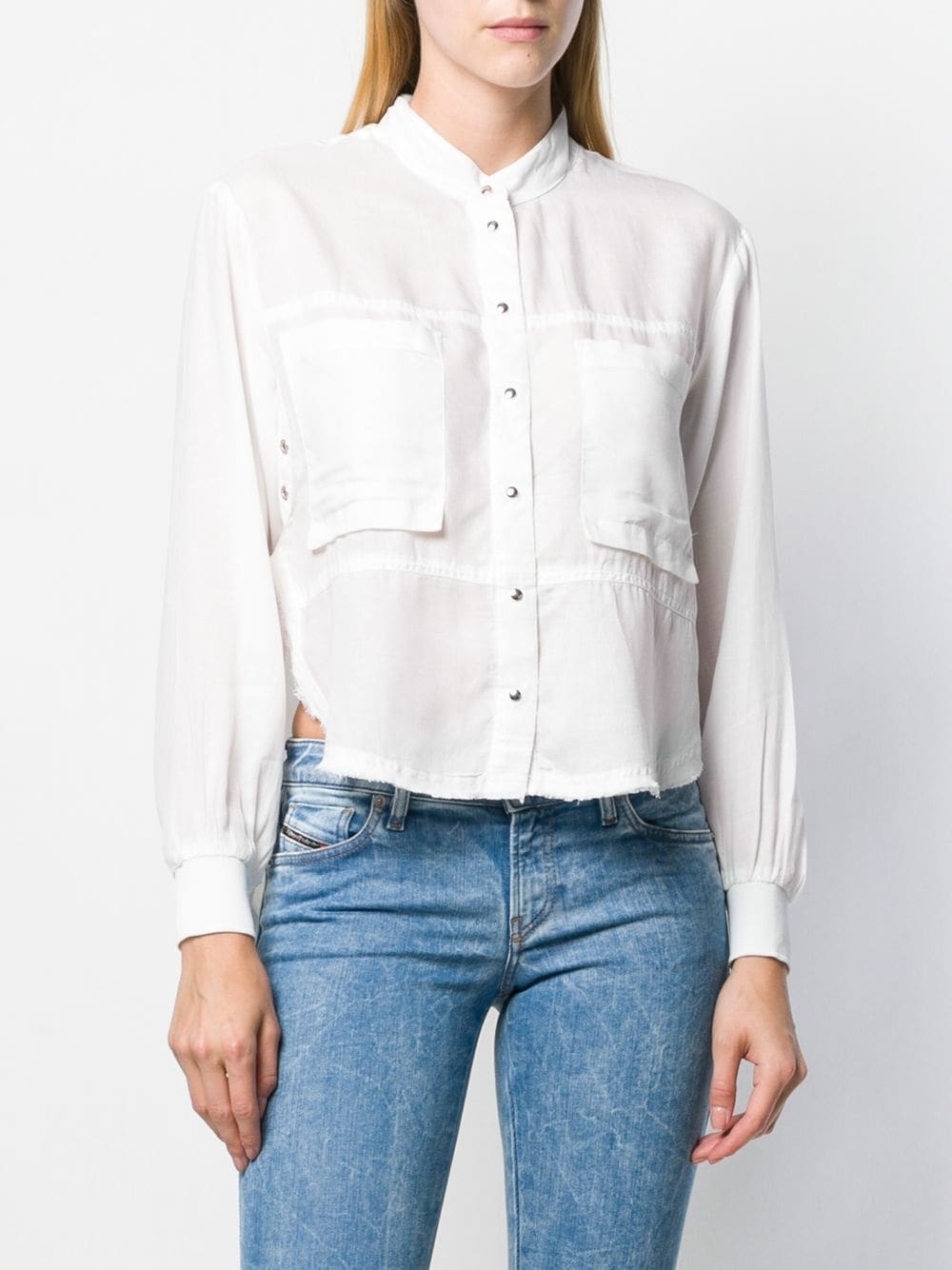 fluid shirt with knitted detail - 3