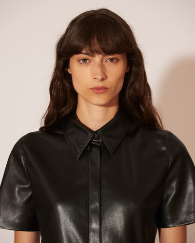 Nanushka HALLI - OKOBOR™ alt-leather shirt dress - Black outlook