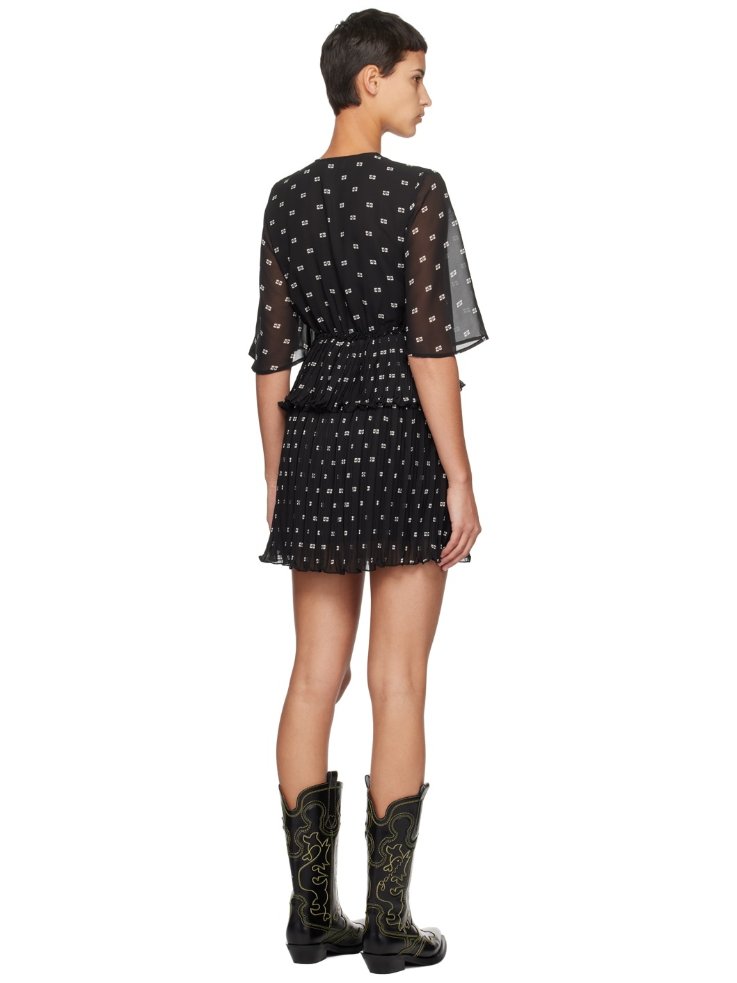 Black Pleated Minidress - 3