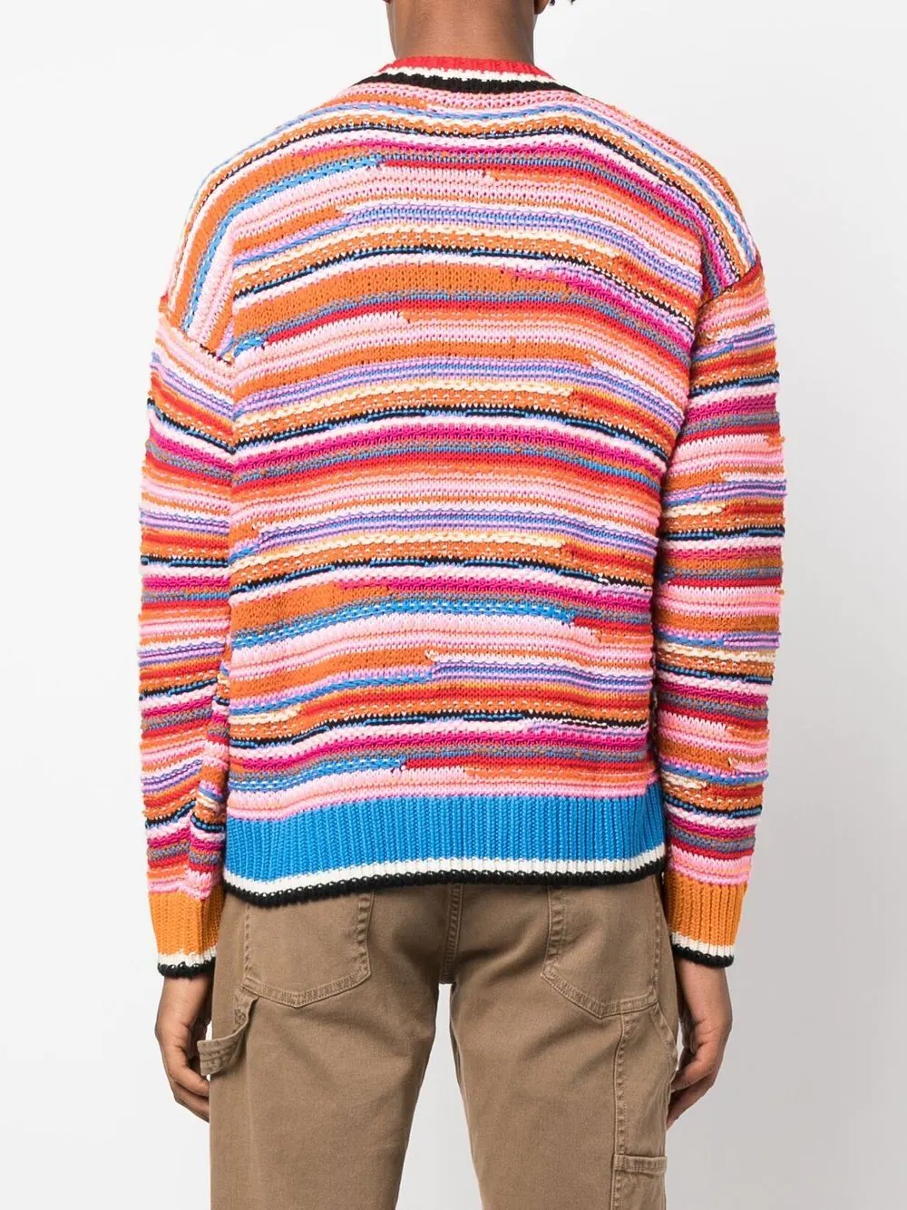 striped wool-blend jumper - 4