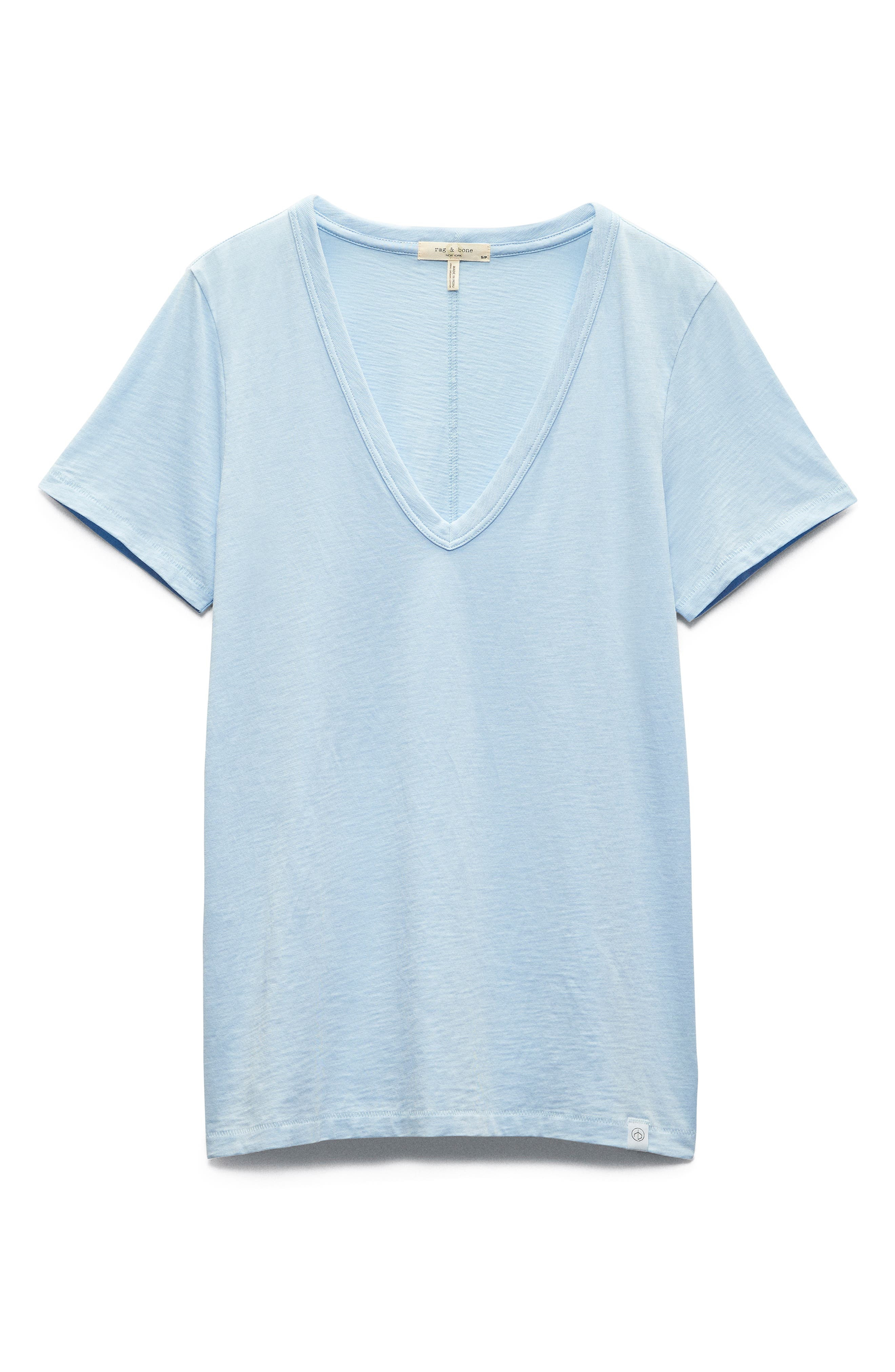 rag & bone The Slub V-Neck Organic Pima Cotton T-Shirt in Raindrop at Nordstrom - 4