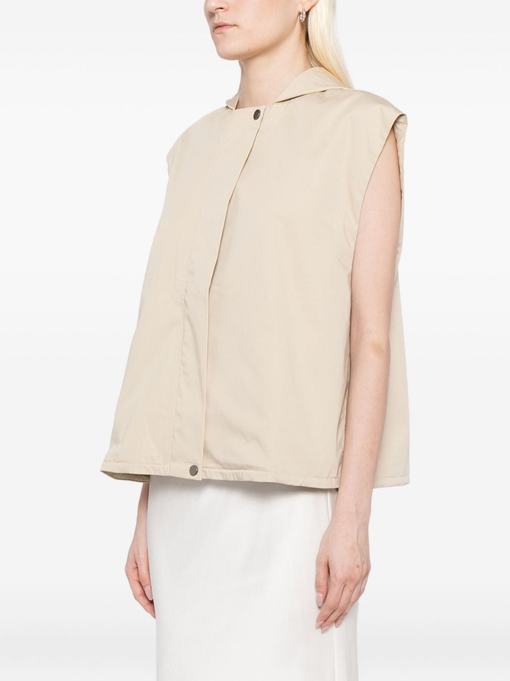 hooded sleeveless jacket - 3