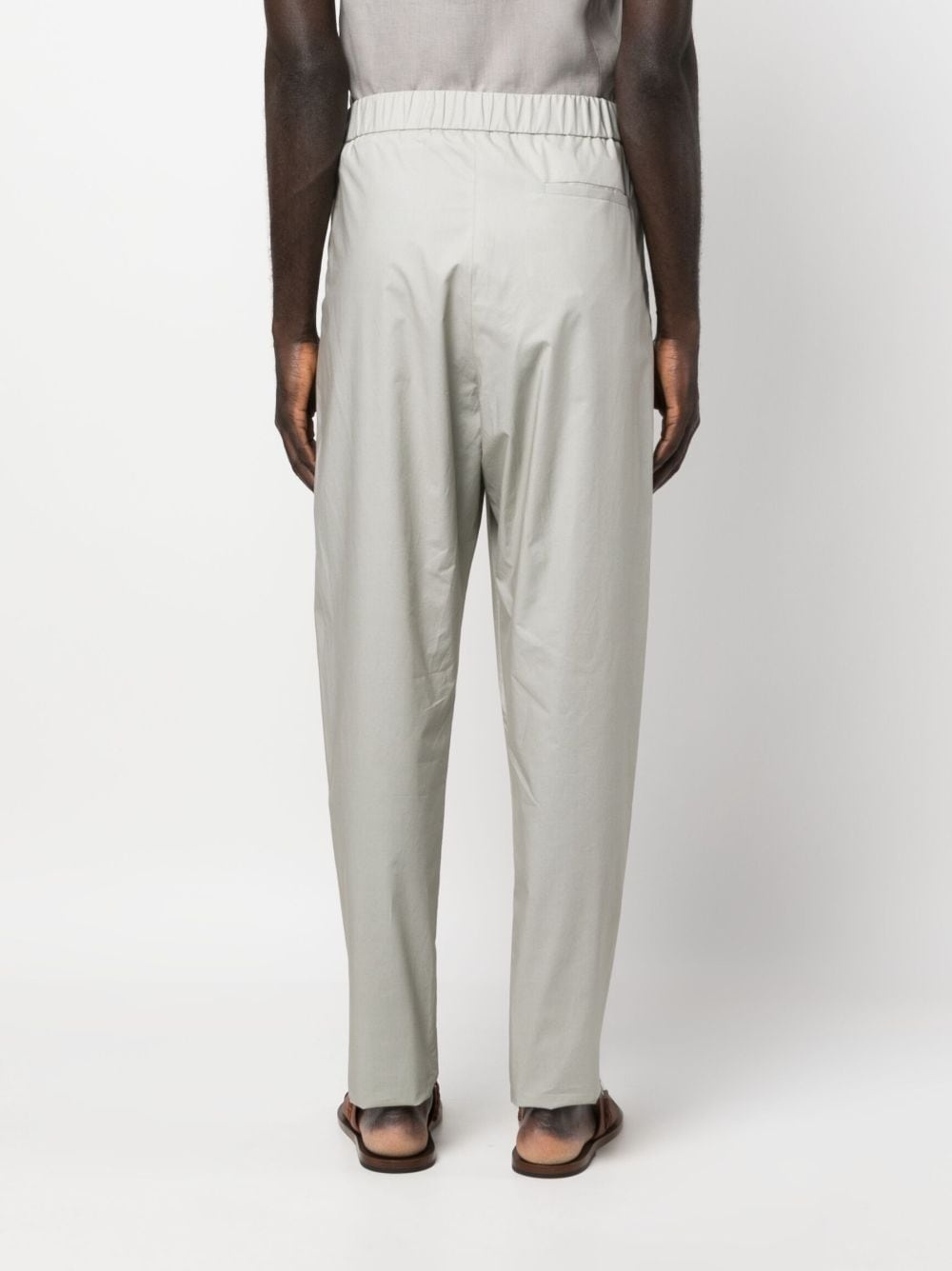 elasticated-waist cotton trousers - 4
