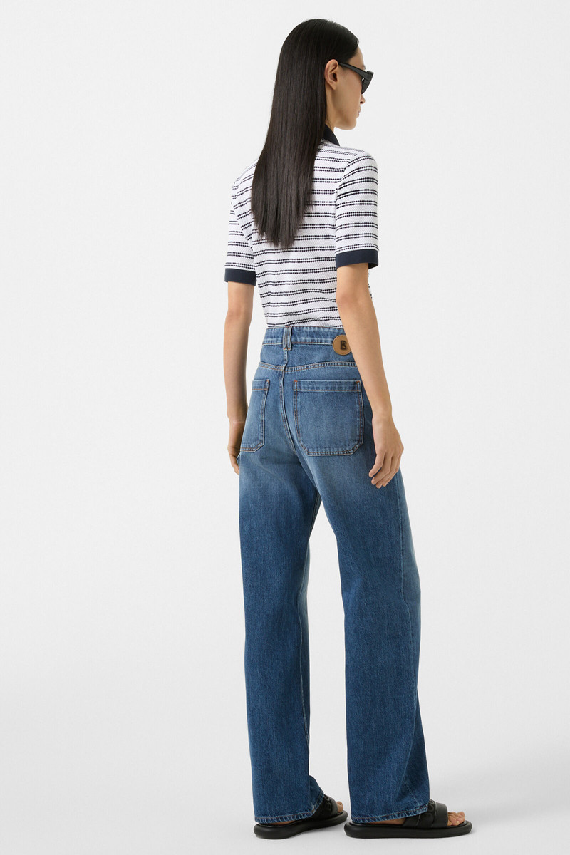 Dyna wide fit jeans in Washed blue denim 3