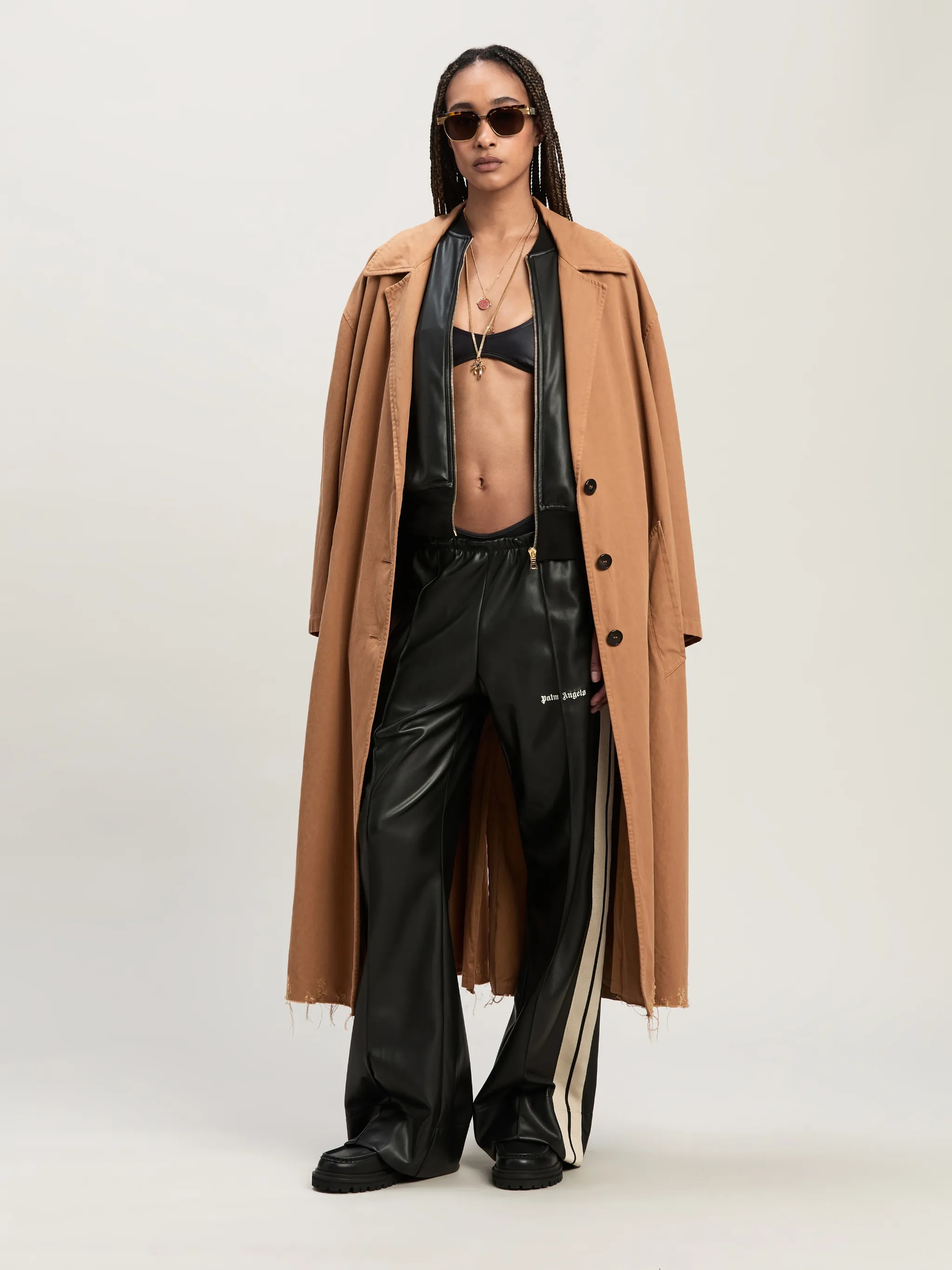 Leather Effect Track Pants - 2