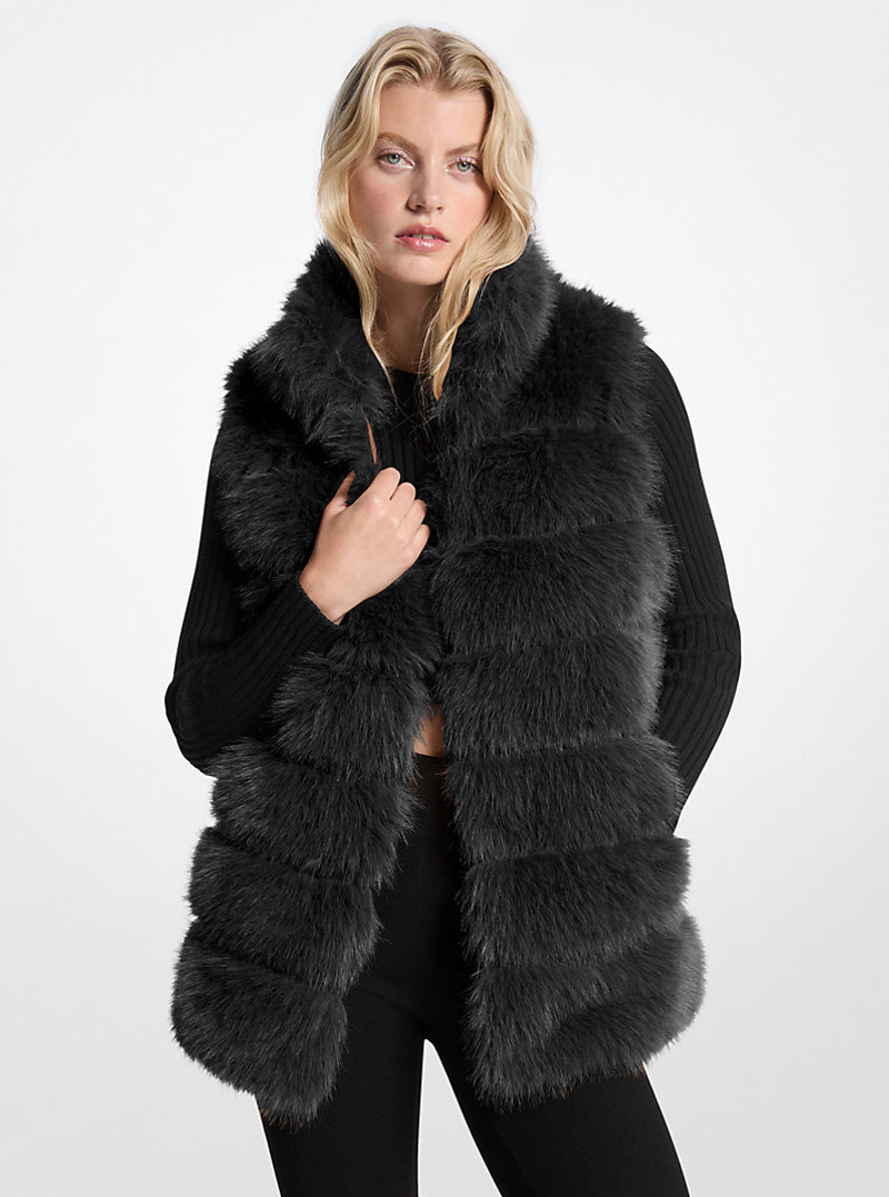 Quilted Faux Fur Vest 1