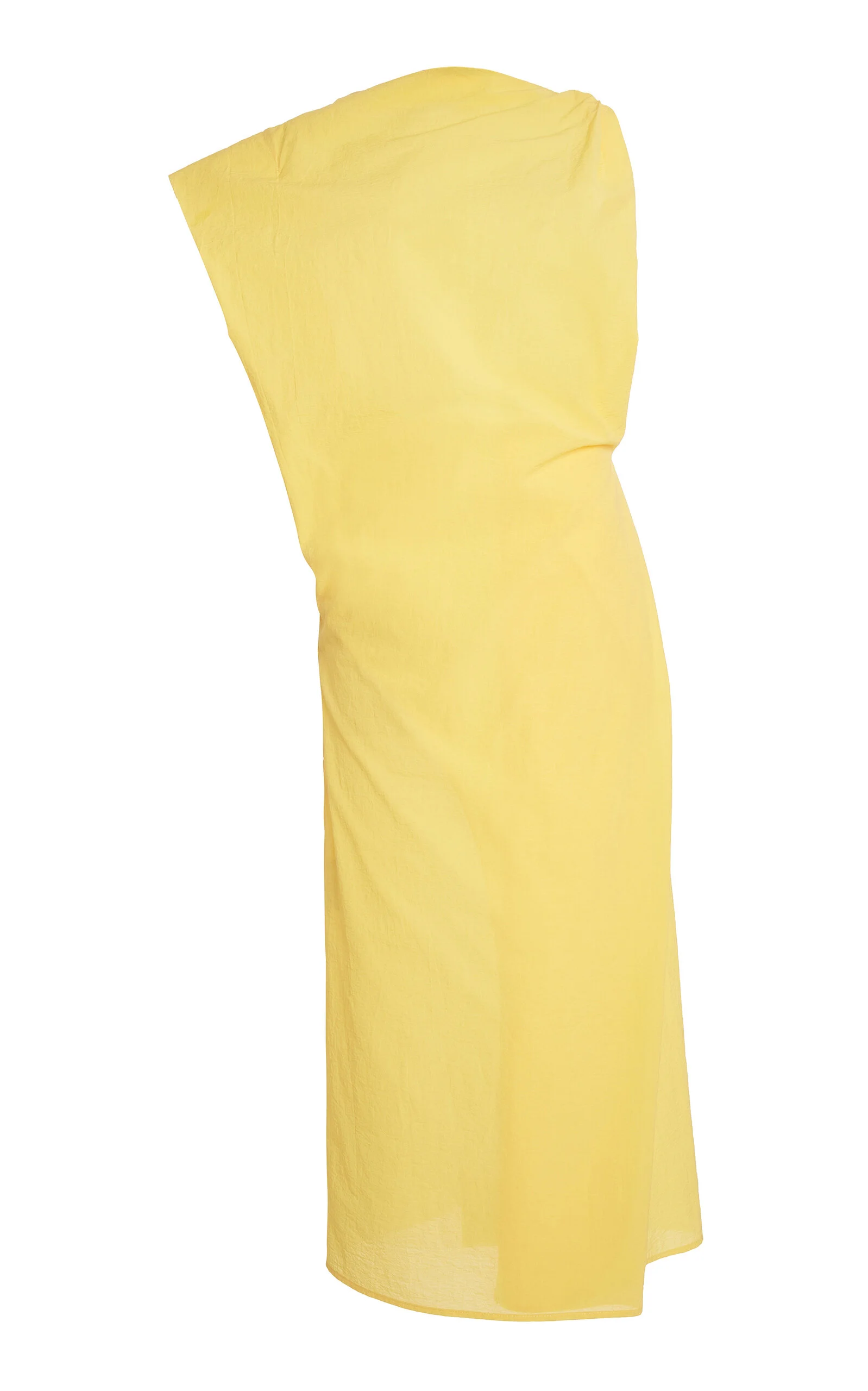 The Draped Cotton-Blend Dress yellow - 1