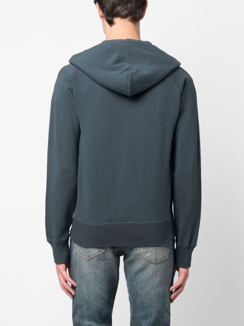 slouchy zipped cotton hoodie - 4