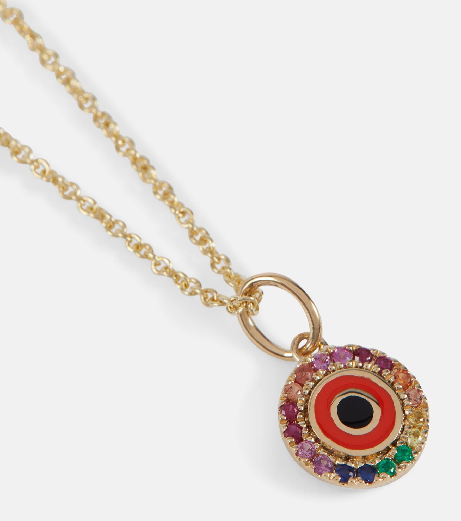 Evil Eye 14kt gold and diamond necklace - 6