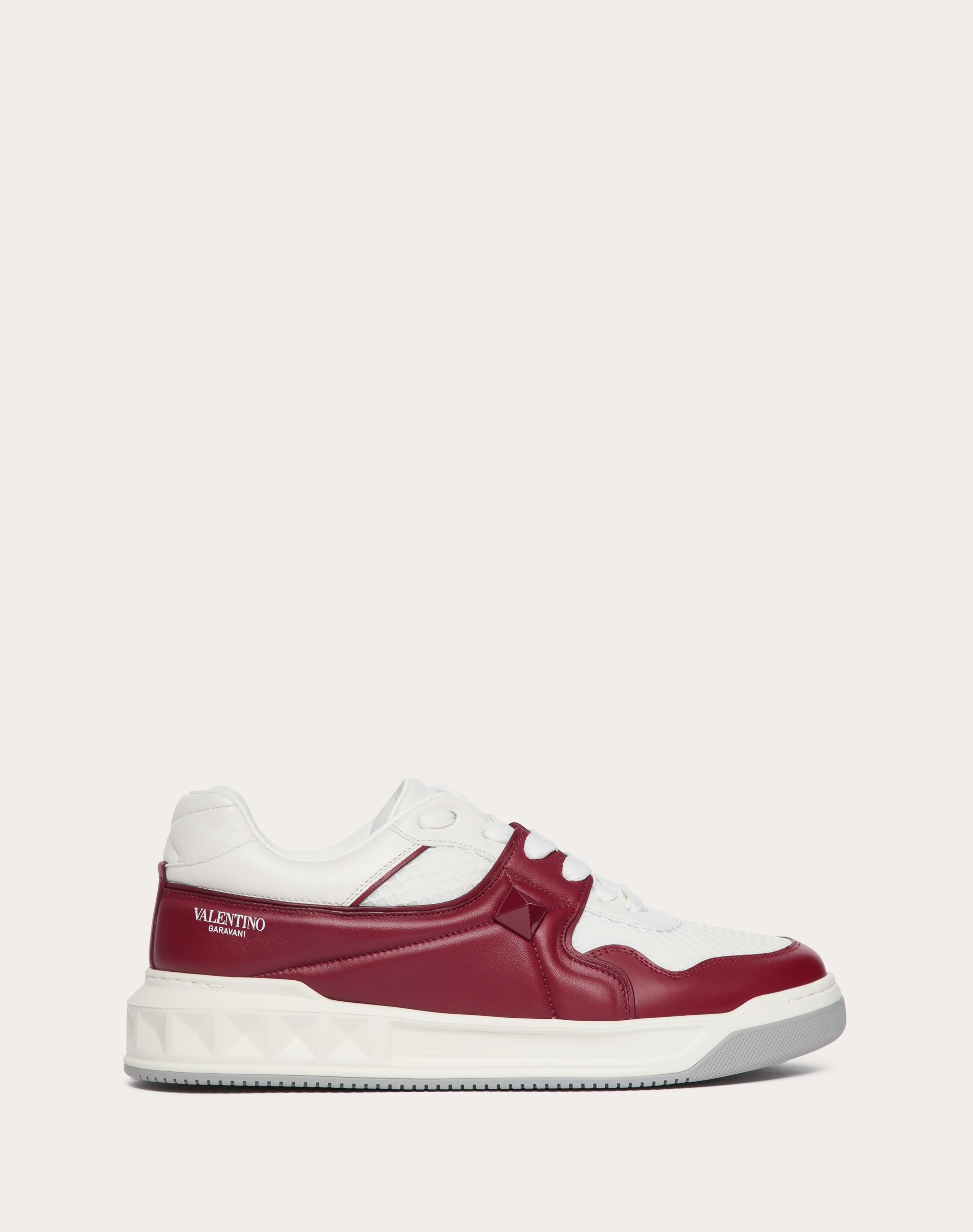 ONE STUD LOW-TOP MESH AND NAPPA LEATHER SNEAKER - 1