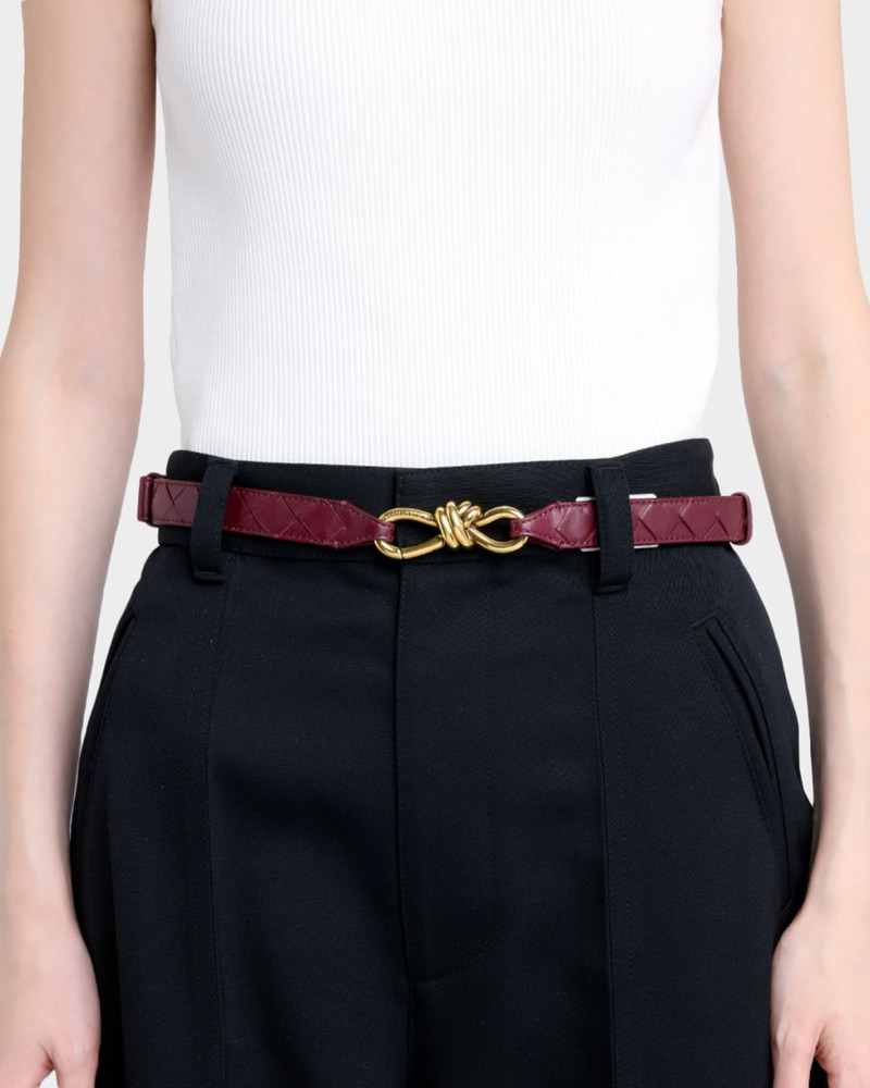 Bottega Veneta Andiamo Intrecciato Leather Belt outlook