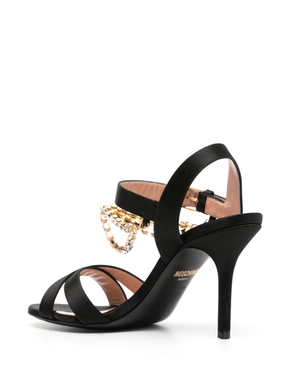 rhinestone-embellished 100mm leather sandals - 3