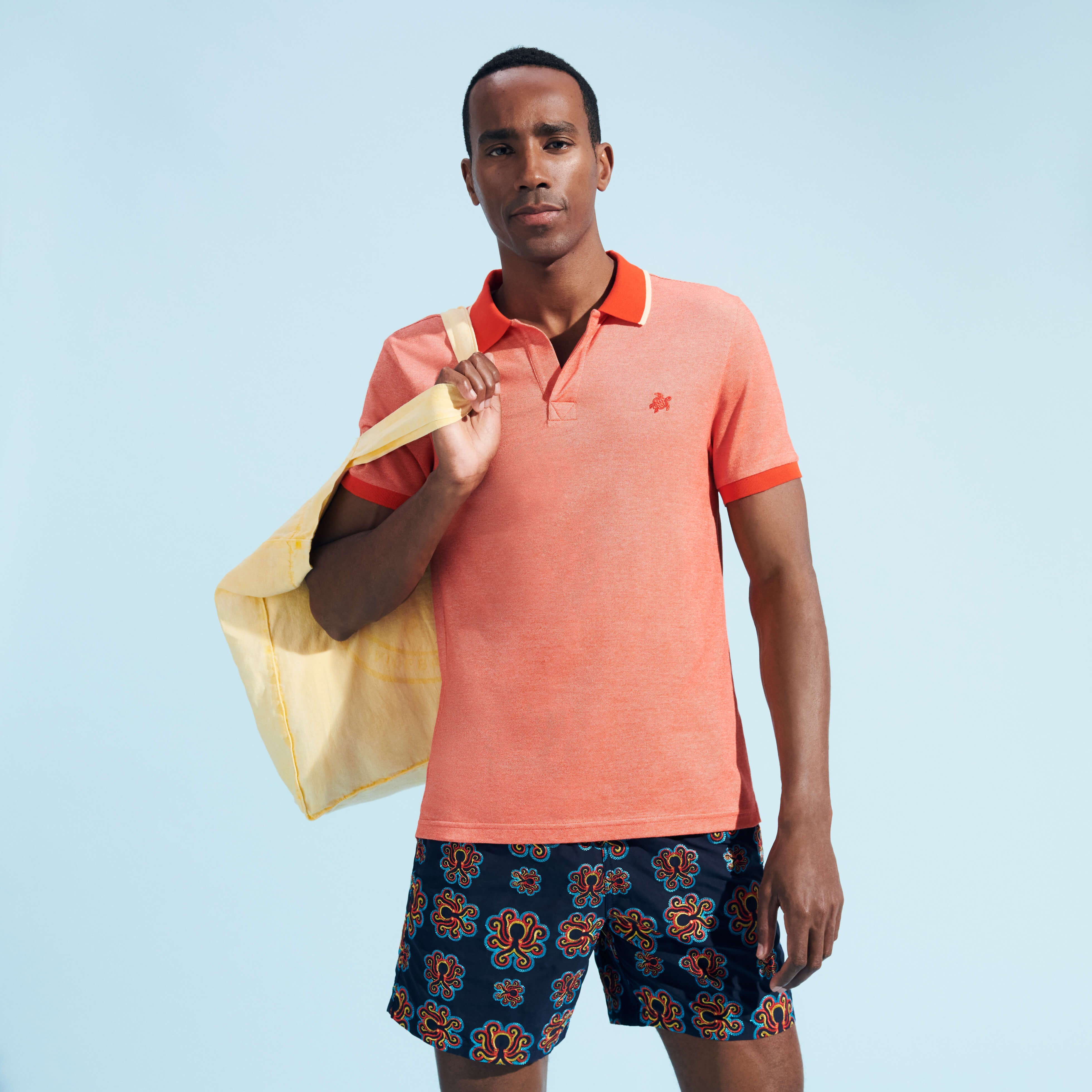 Men Cotton Changing Color Pique Polo Shirt - 6