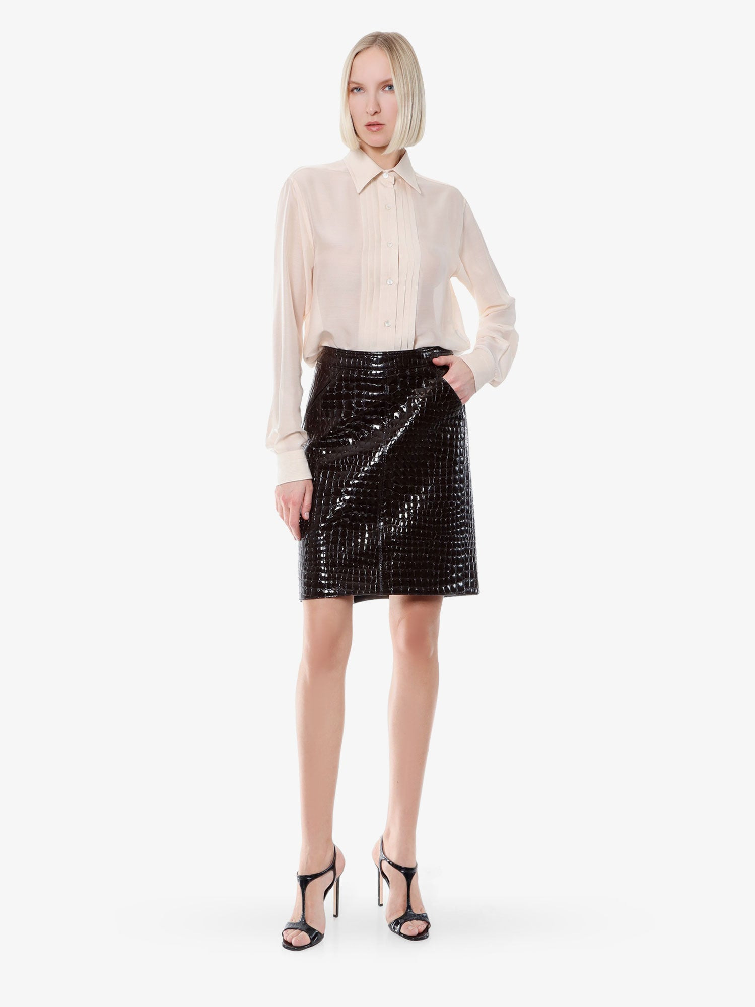 Silk Shirt With Pleated Detail - 2