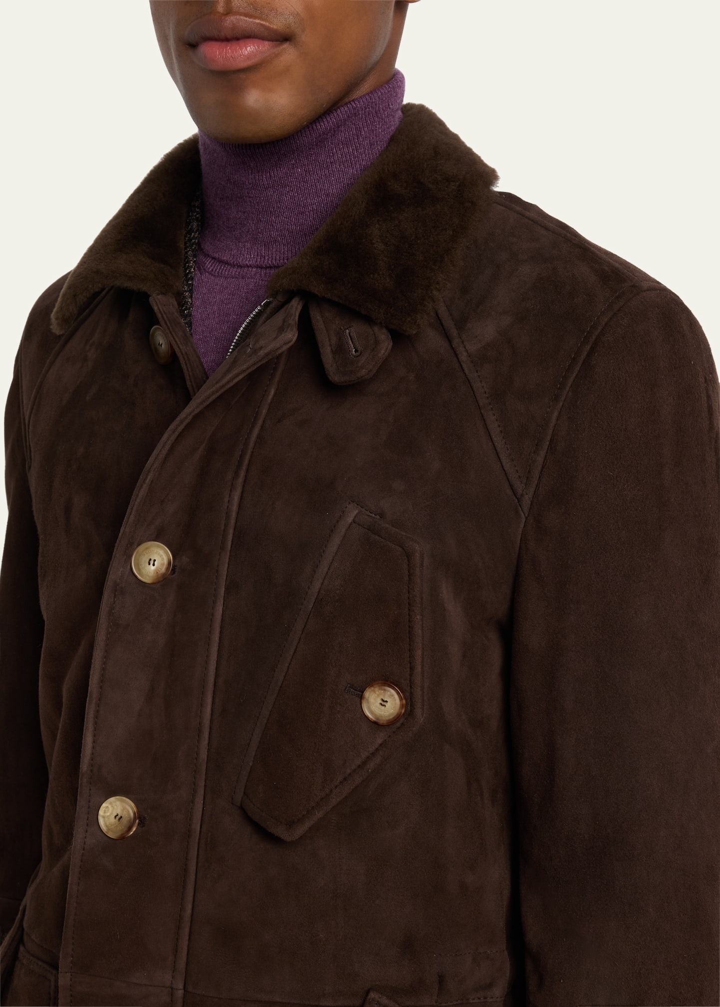 Men's Shearling Lined Button-Front Parka - 5