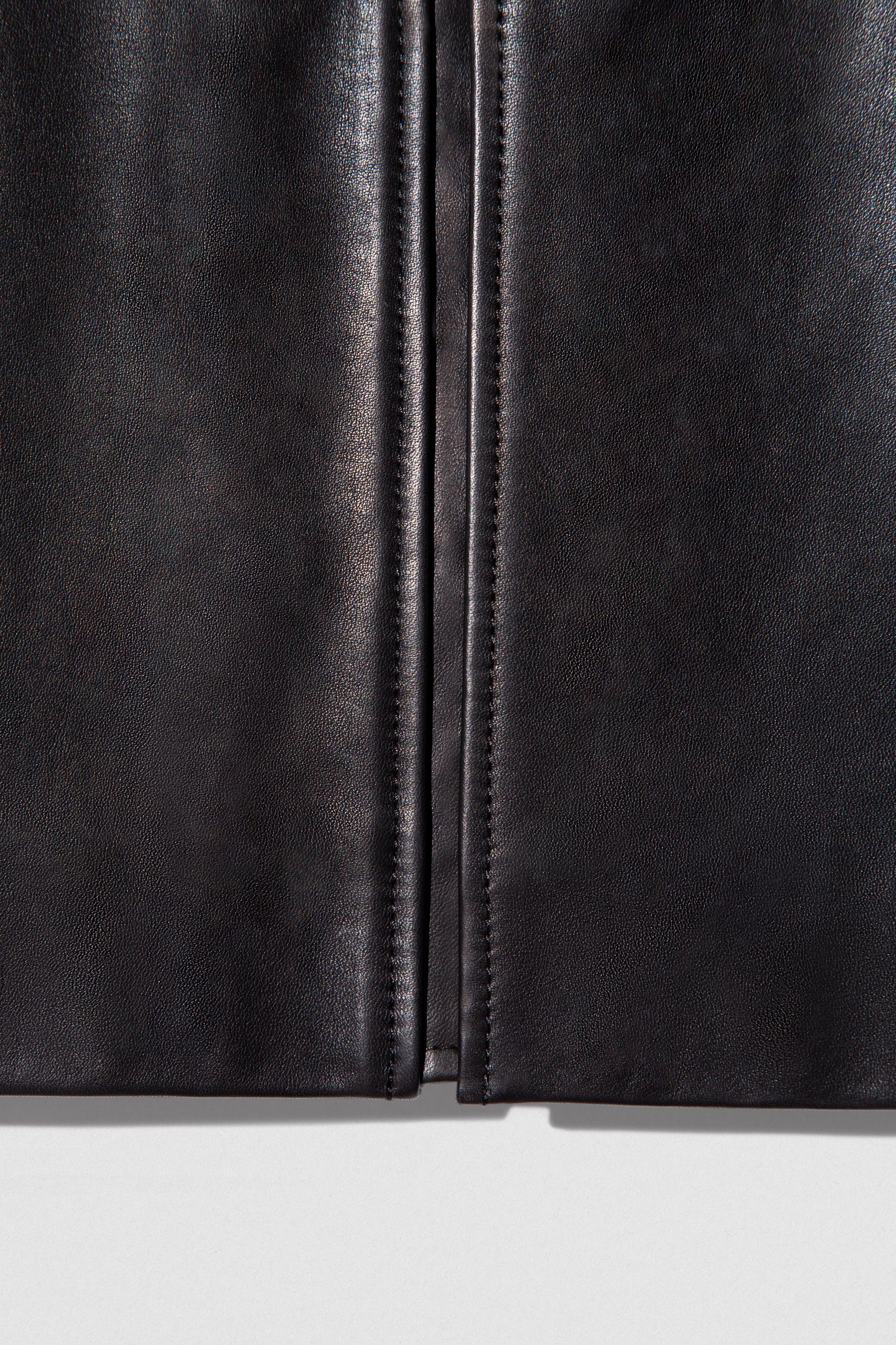 MILENA LONG SKIRT BLACK CALF NAPPA LEATHER - 7