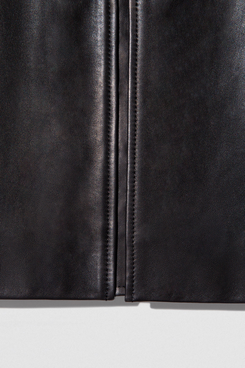 MILENA LONG SKIRT BLACK CALF NAPPA LEATHER 7