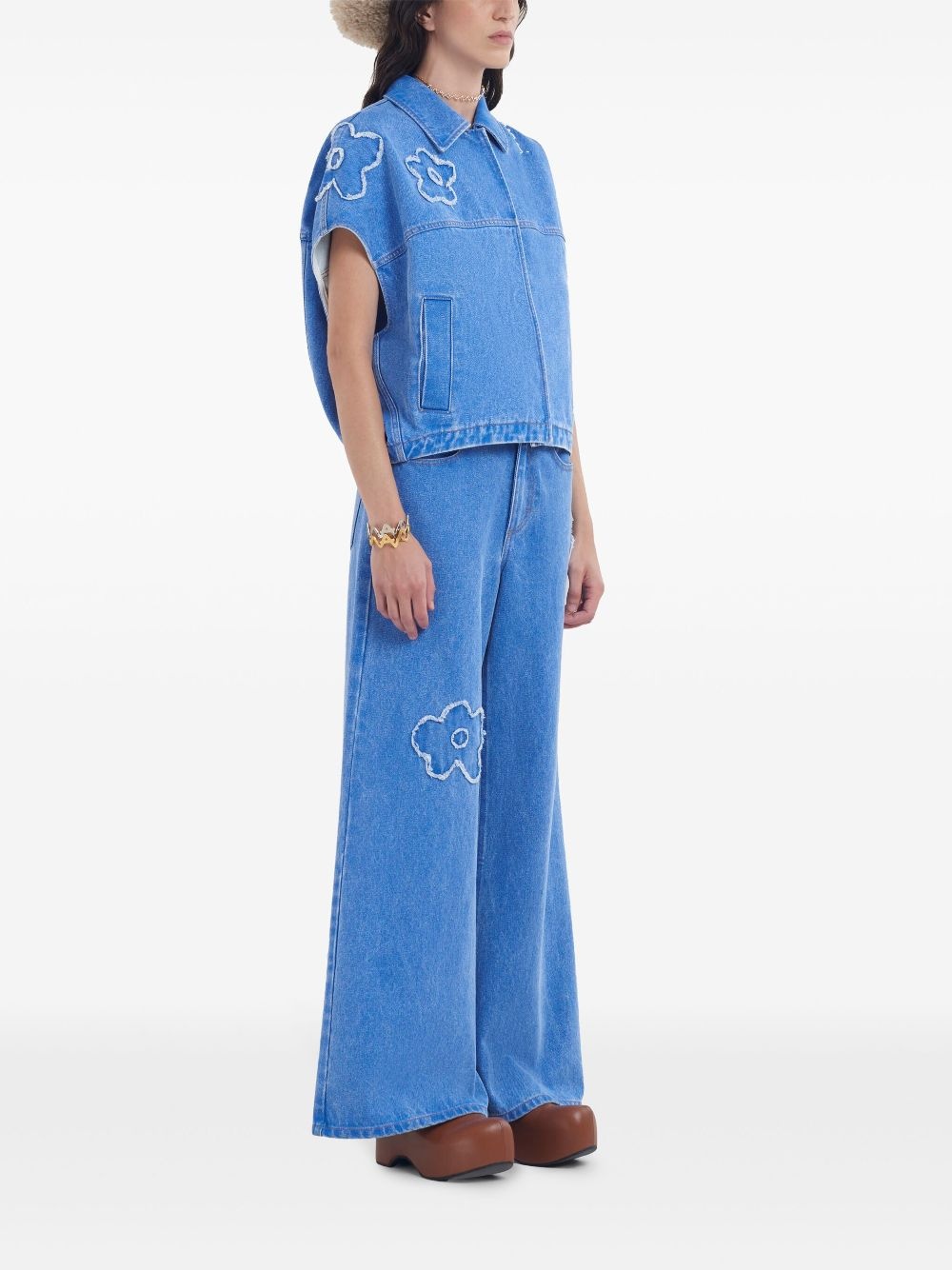 embroidered short-sleeve jacket - 2