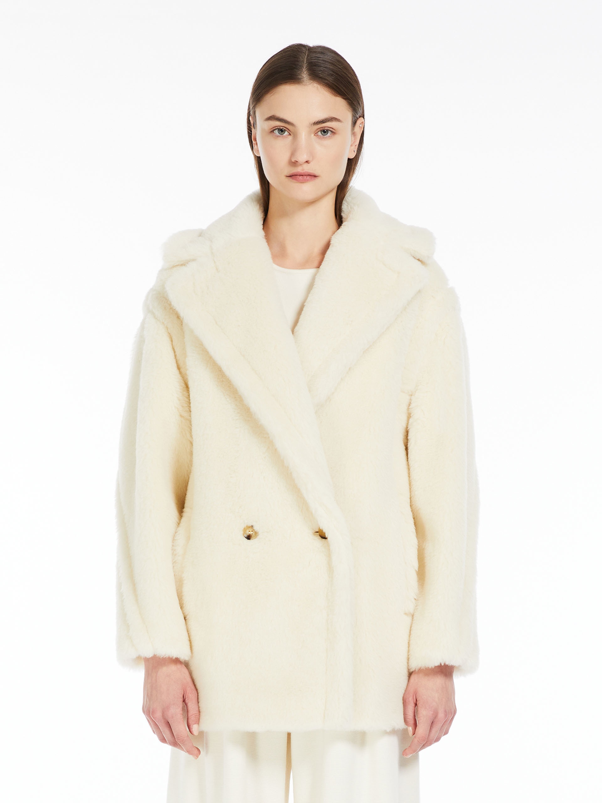 OLGA Short Teddy Bear Icon Coat in alpaca and wool - 3