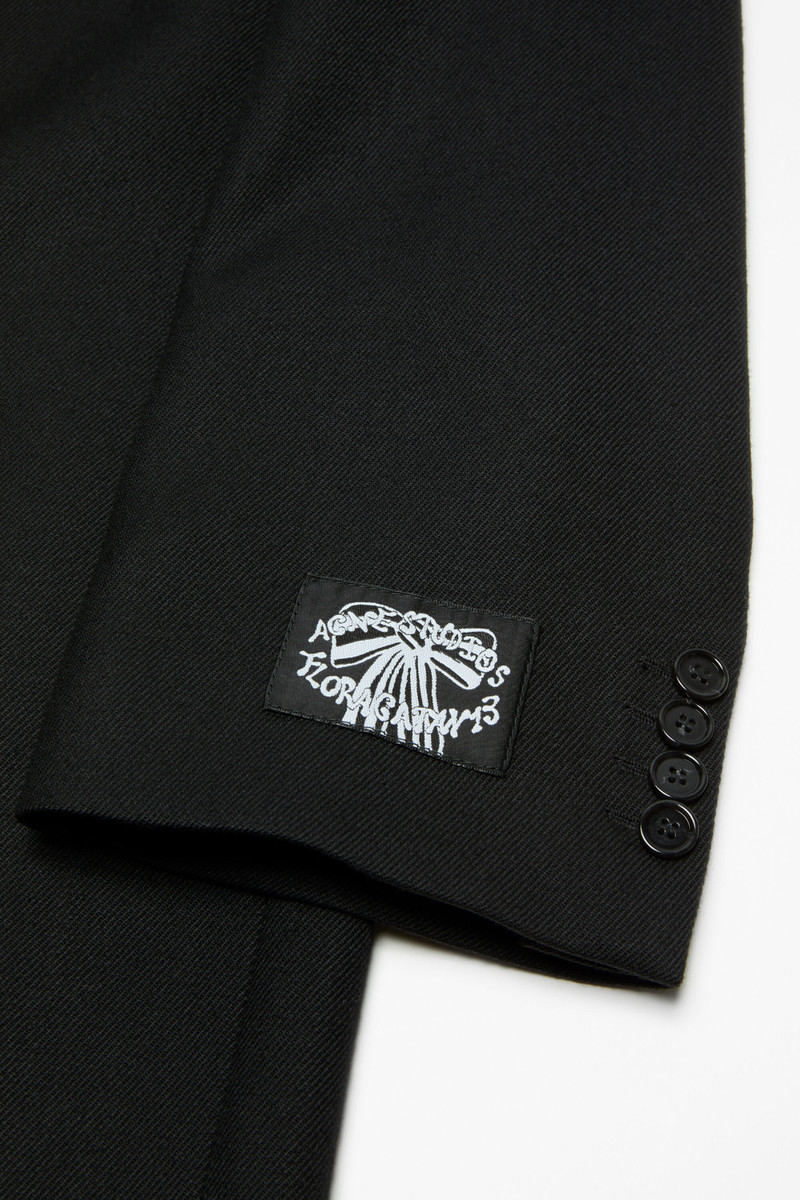 Single-breasted wool coat - Black 6