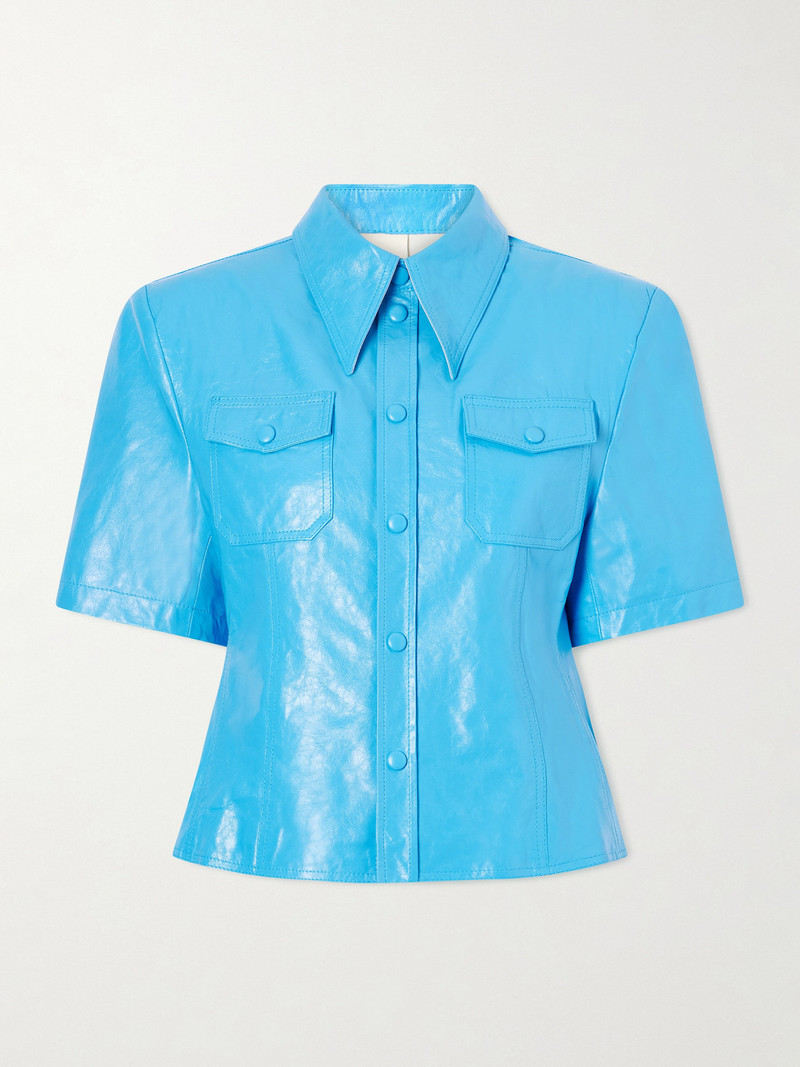 Chavela Glossed-leather Shirt 1